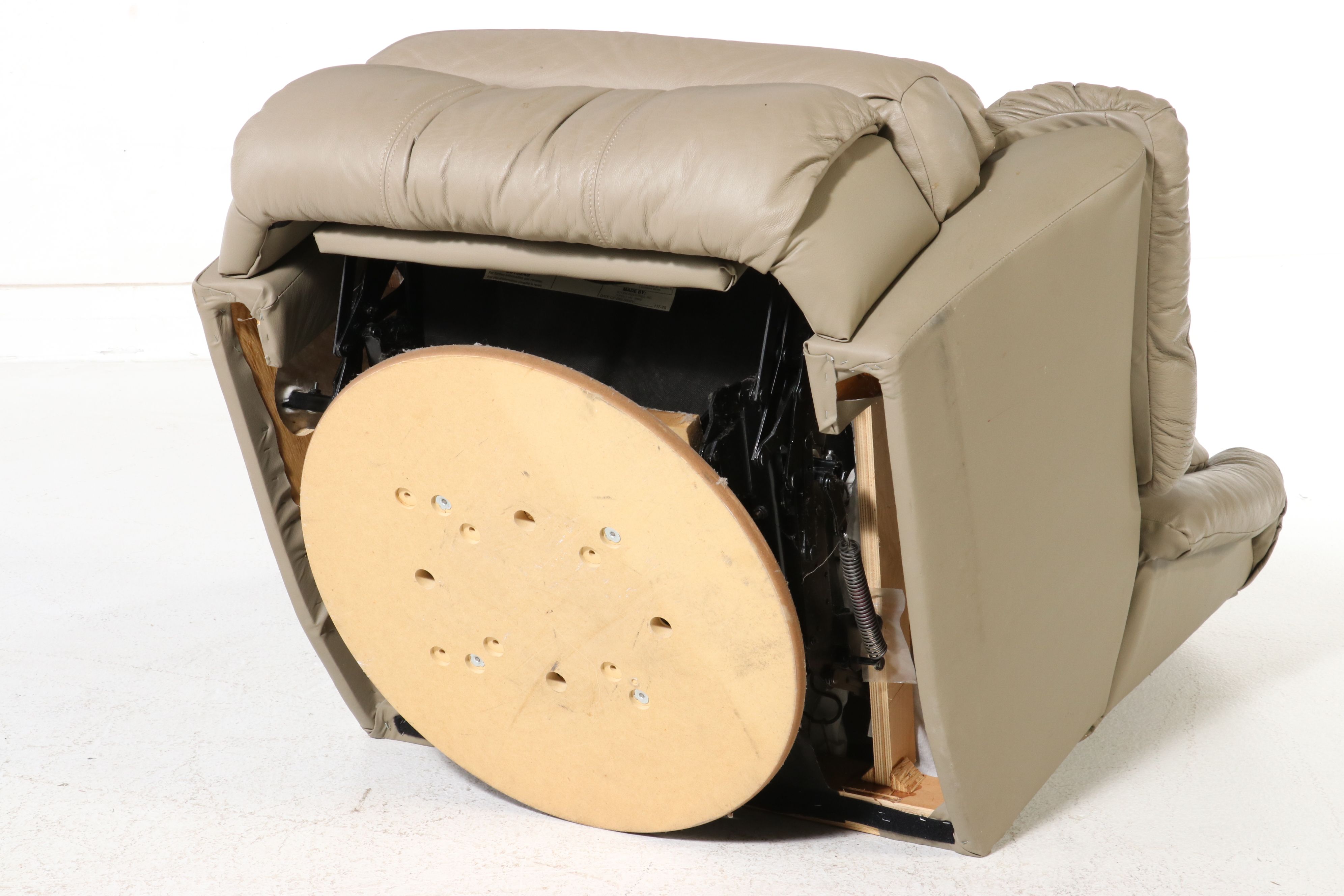 Oversized Leather Swivel Rocker Recliner, 21st Century