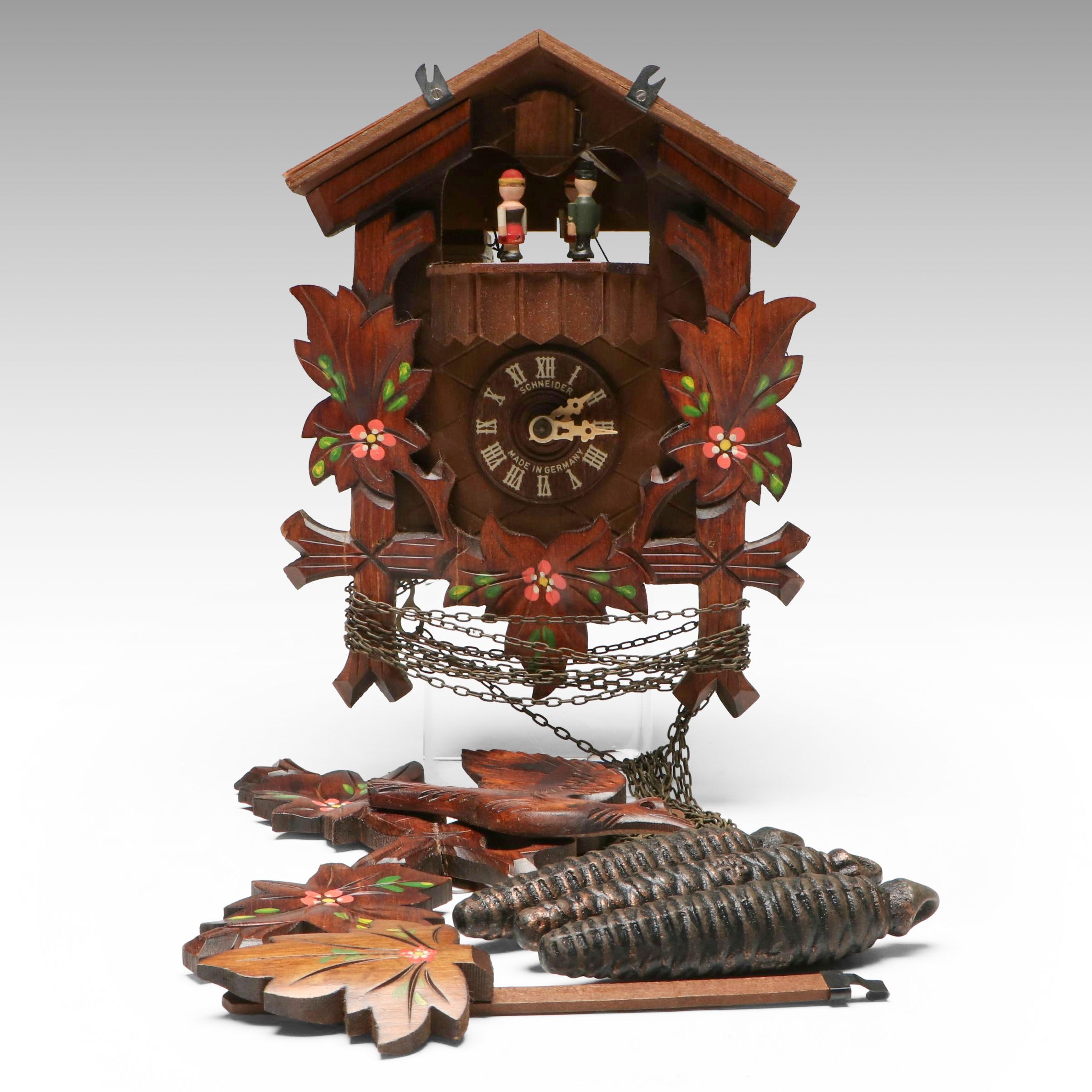 Schneider German Black Forest Hand-Painted Cuckoo Clock