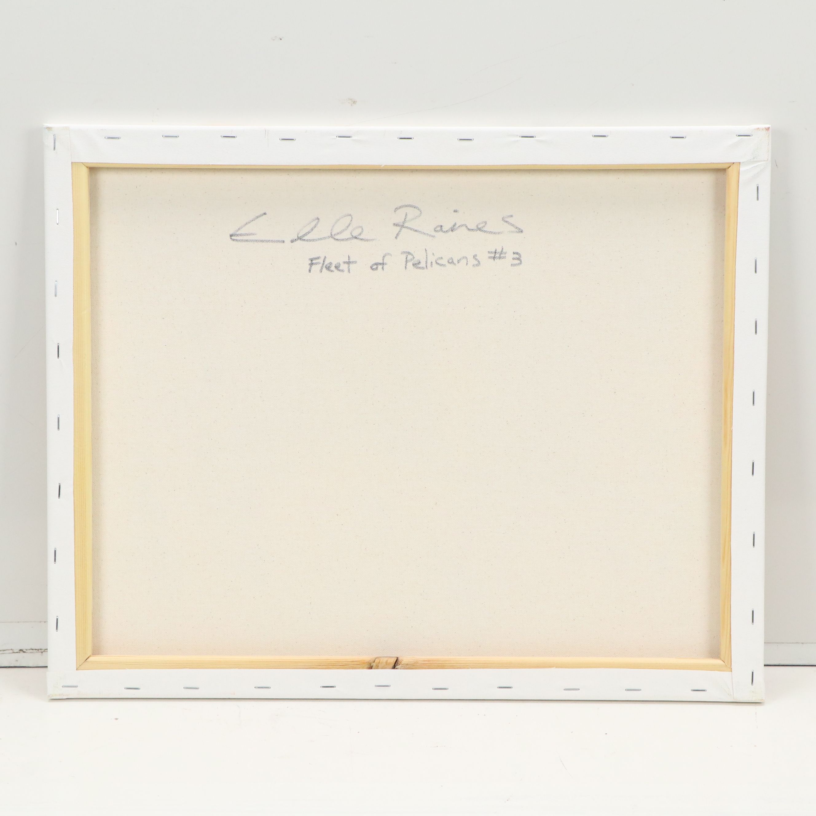 Elle Raines Acrylic Painting "Fleet of Pelicans #3"