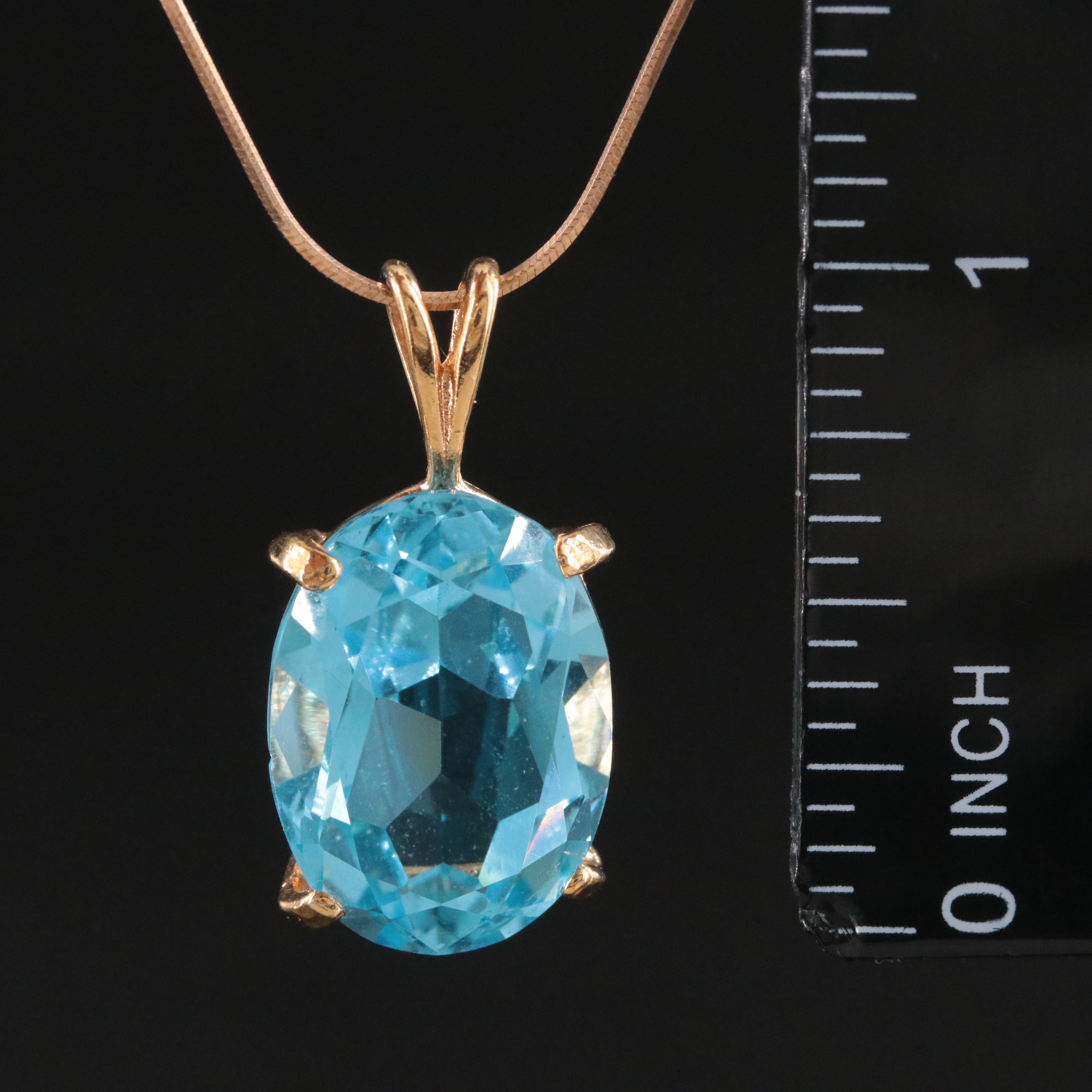 Sterling Necklace with Blue Topaz Pendant