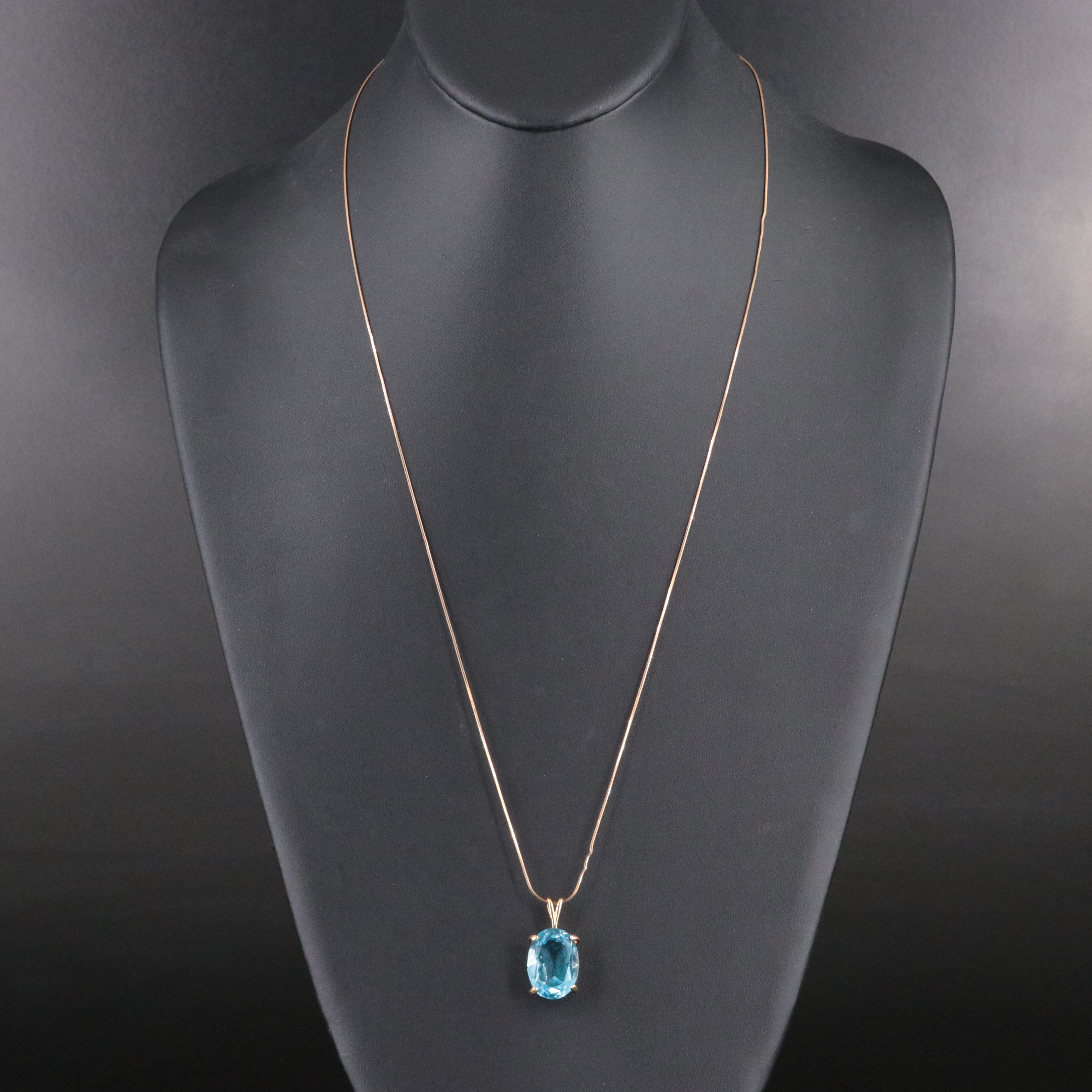 Sterling Necklace with Blue Topaz Pendant