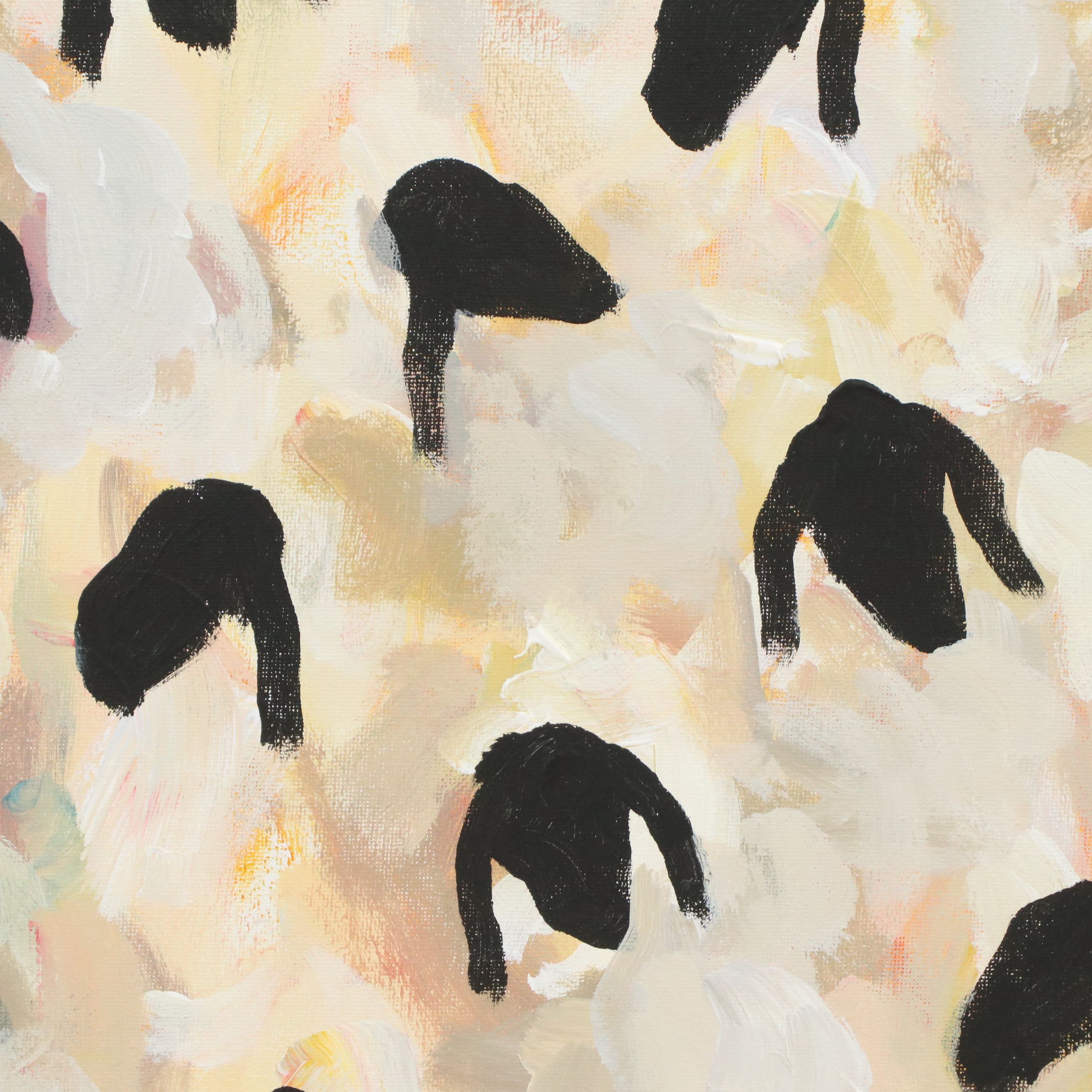 Elle Raines Acrylic Painting "Flock of Sheep #29"