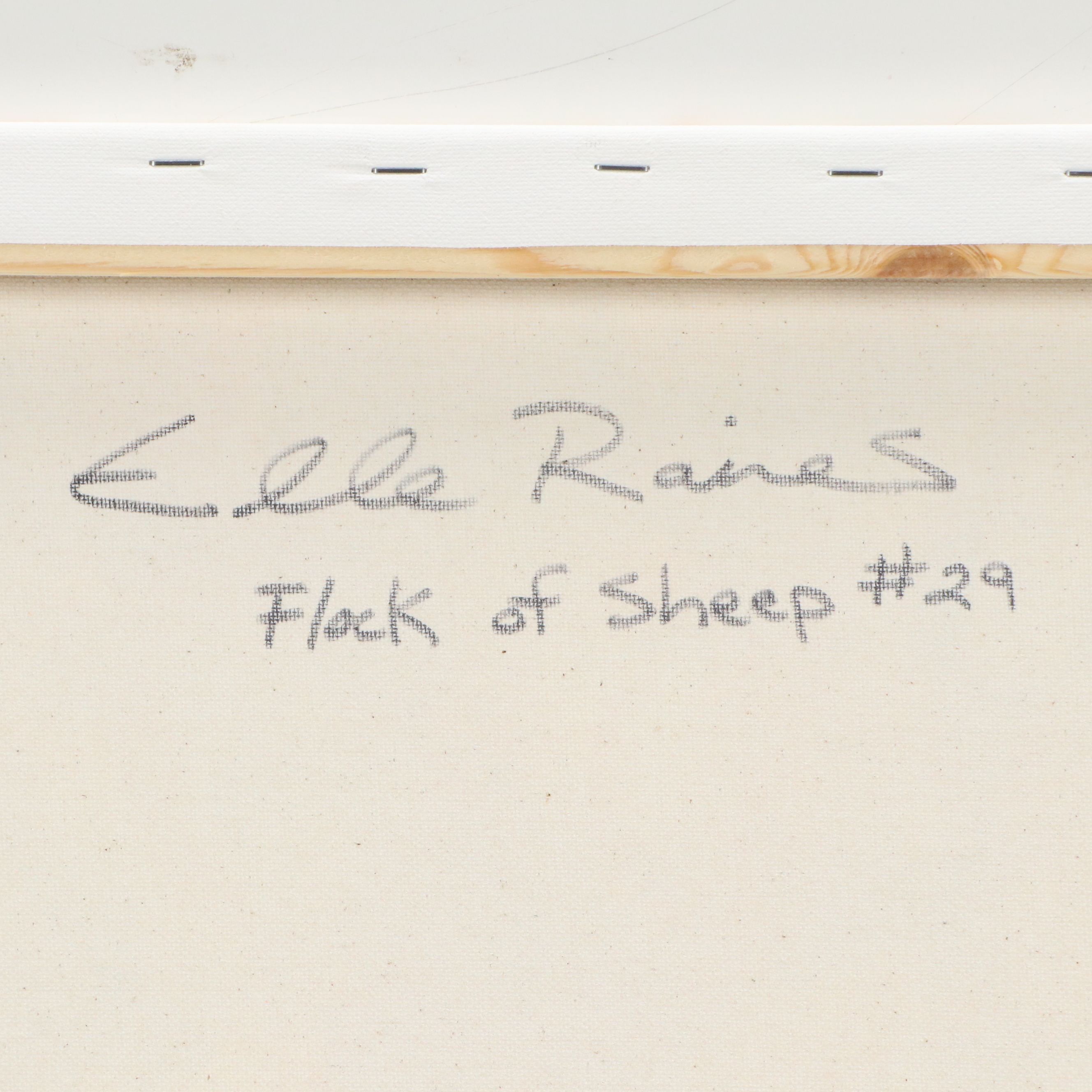 Elle Raines Acrylic Painting "Flock of Sheep #29"