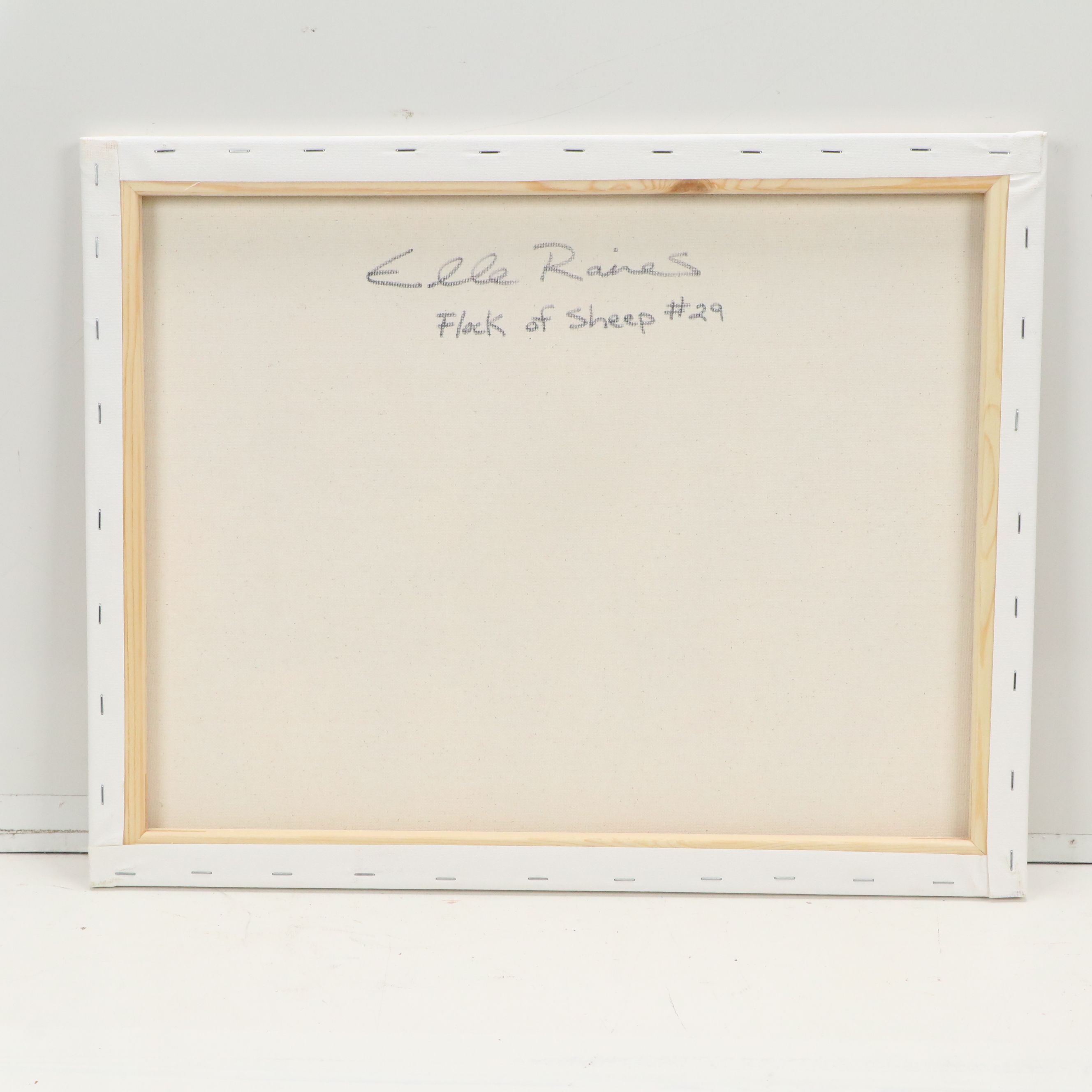 Elle Raines Acrylic Painting "Flock of Sheep #29"