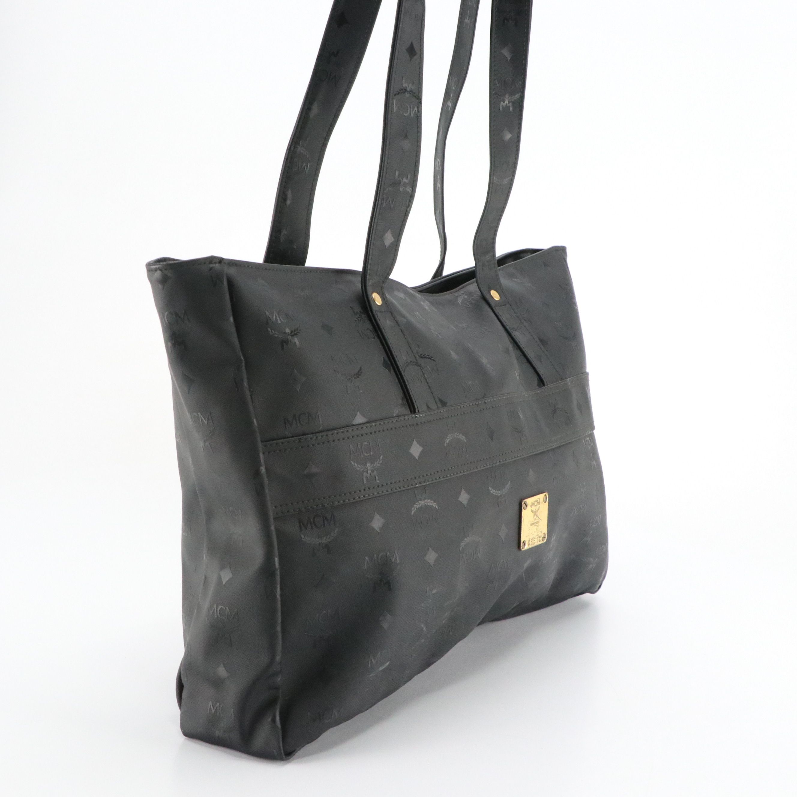 MCM Large Tote Bag in Black Visetos Coated Nylon
