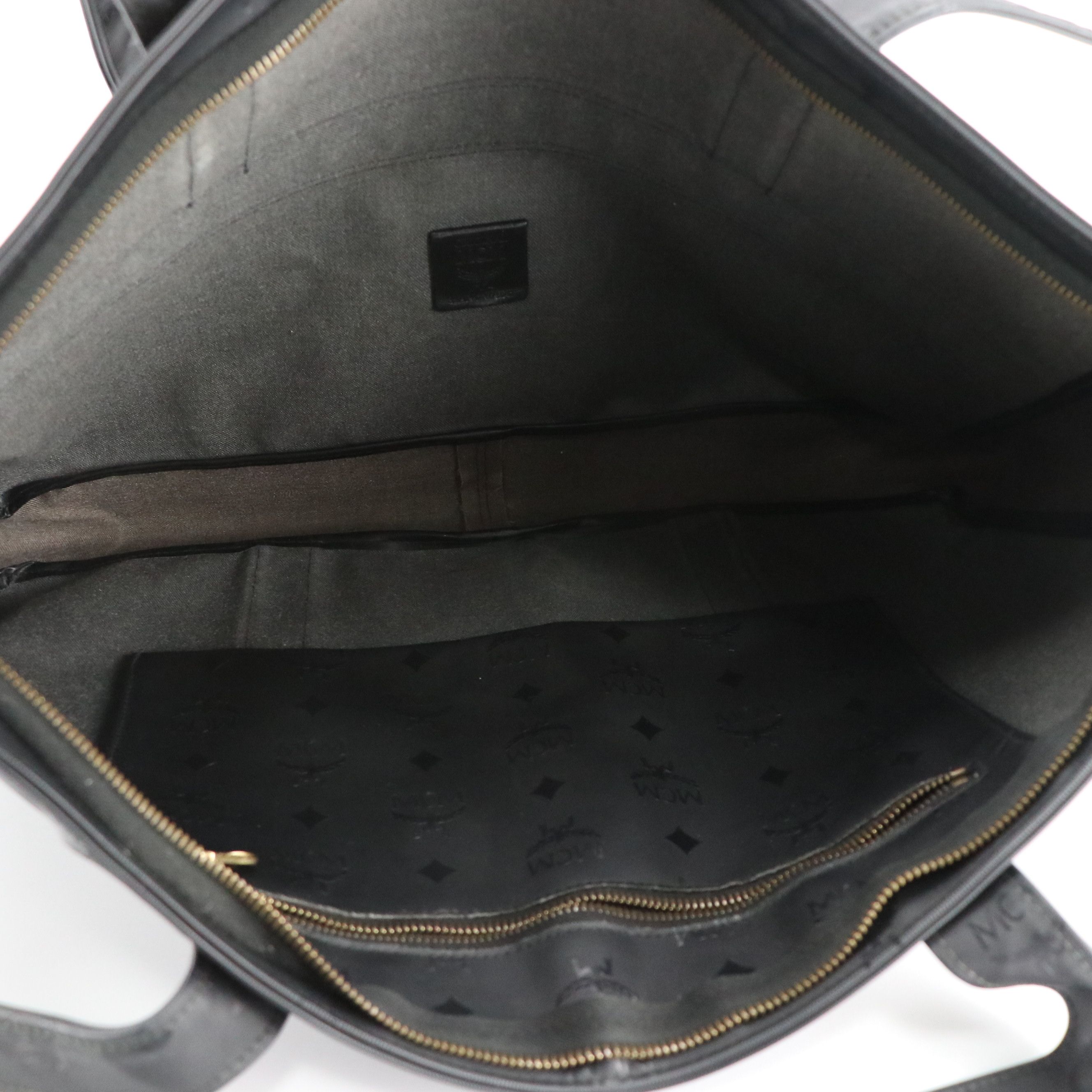 MCM Large Tote Bag in Black Visetos Coated Nylon