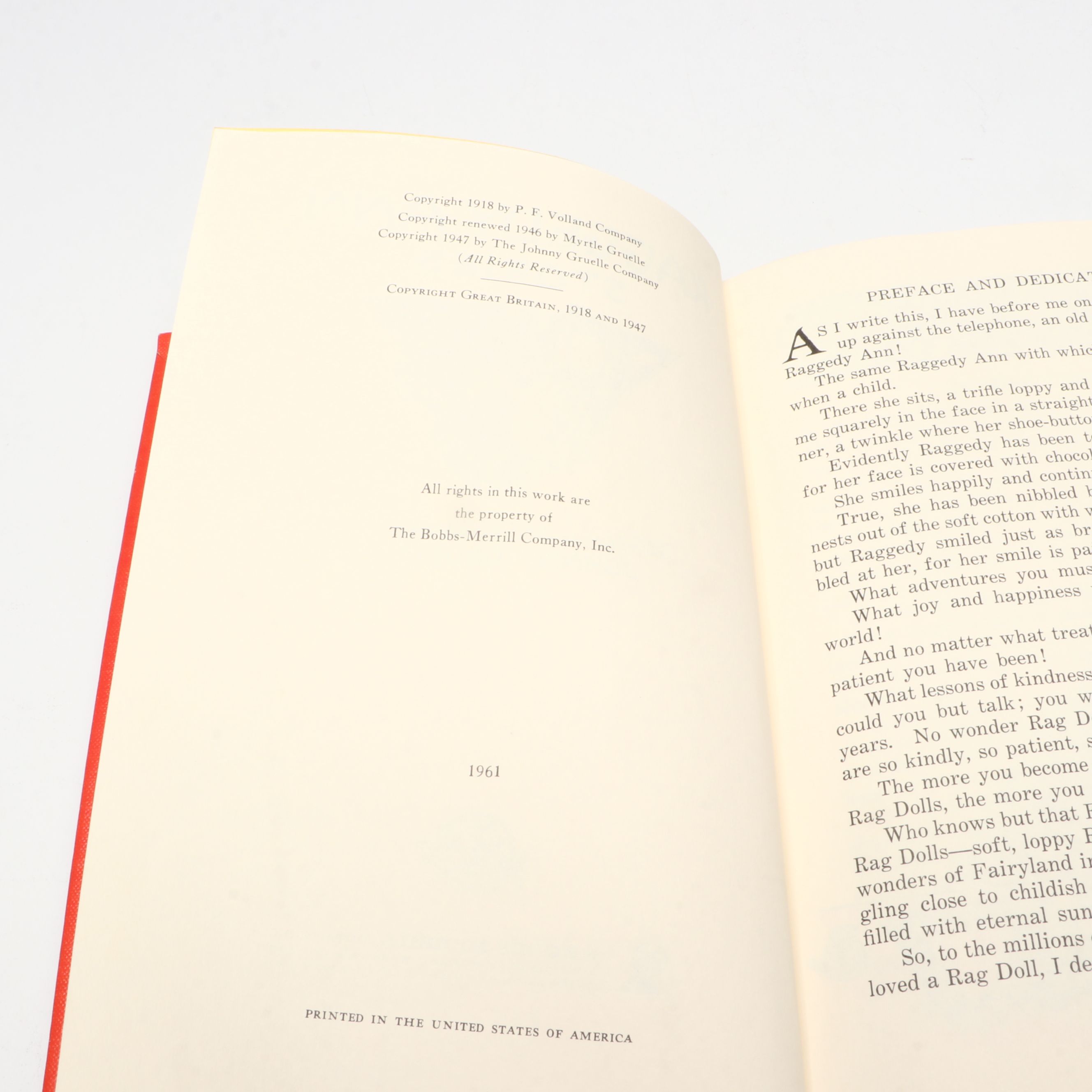 Raggedy Ann and Andy Dolls with "Raggedy Ann Stories" by Johnny Gruelle