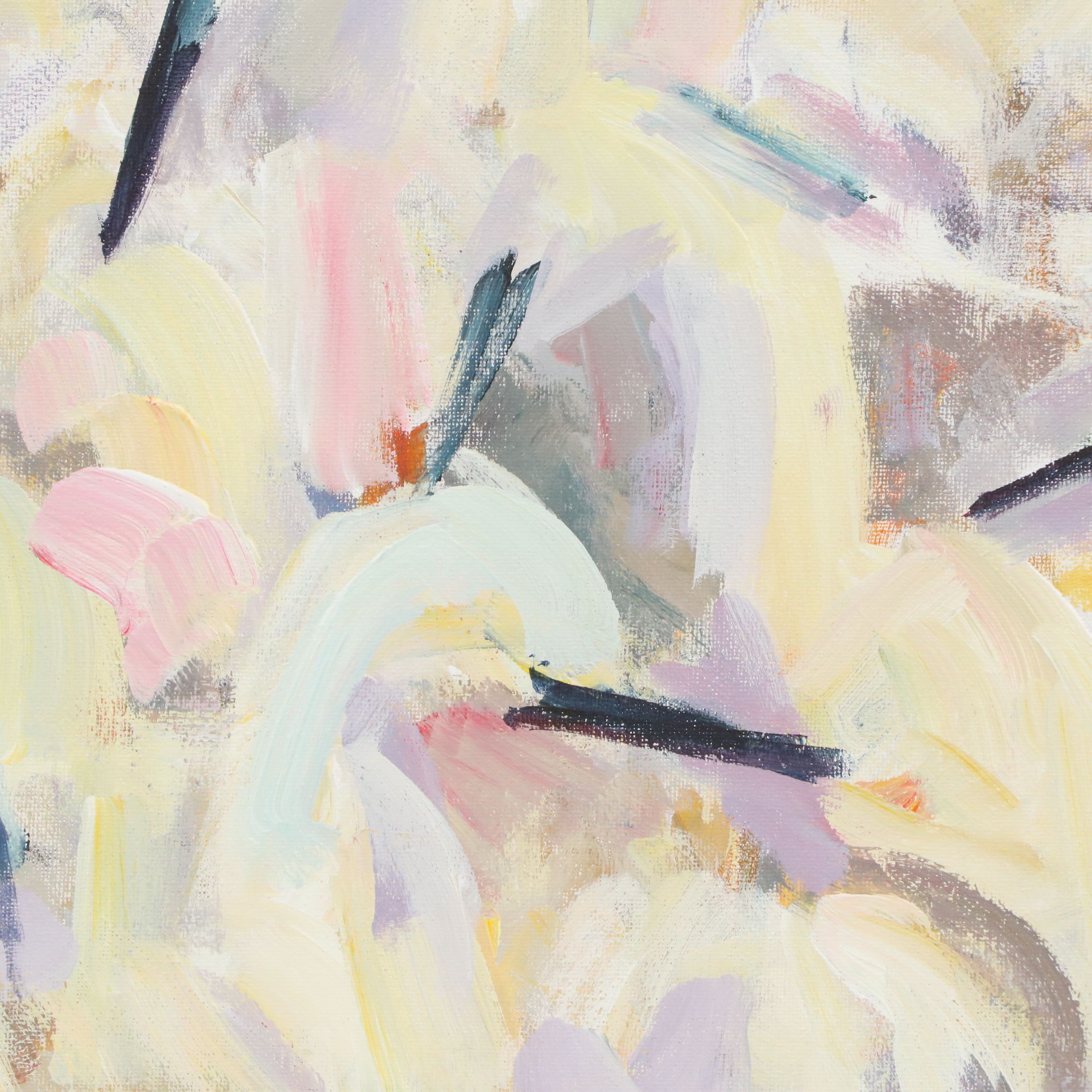 Elle Raines Acrylic Painting "Flock of Egrets #4"
