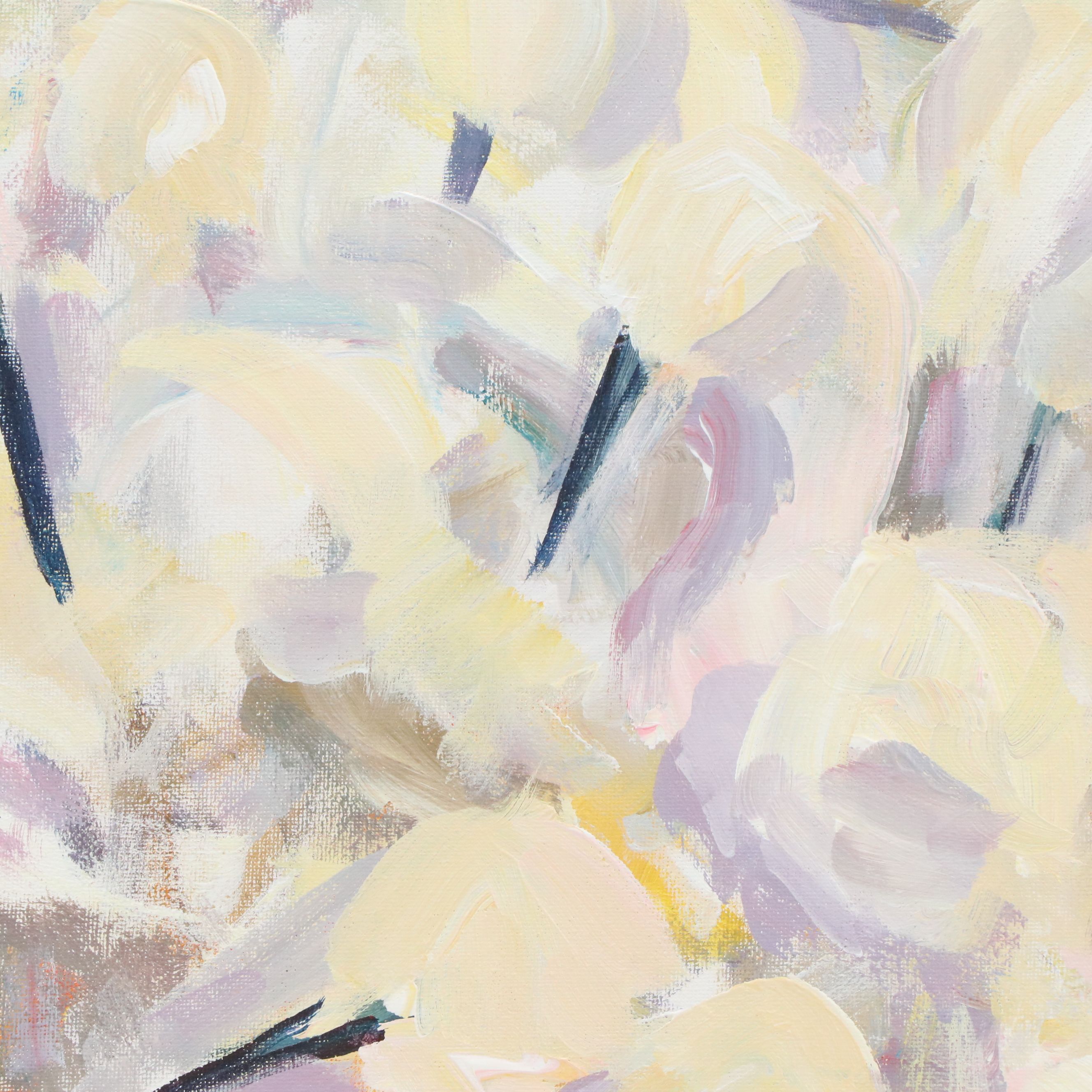 Elle Raines Acrylic Painting "Flock of Egrets #4"