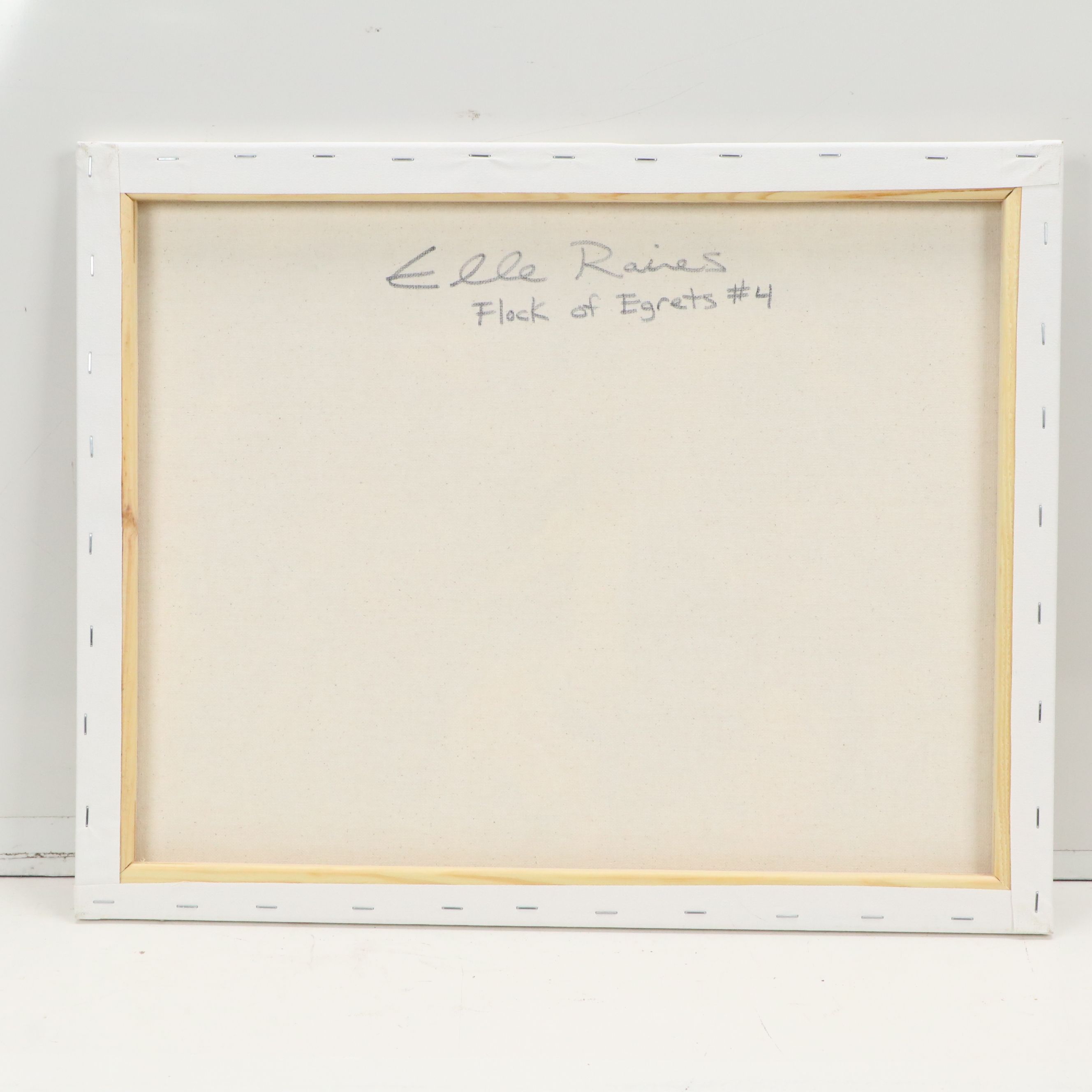 Elle Raines Acrylic Painting "Flock of Egrets #4"