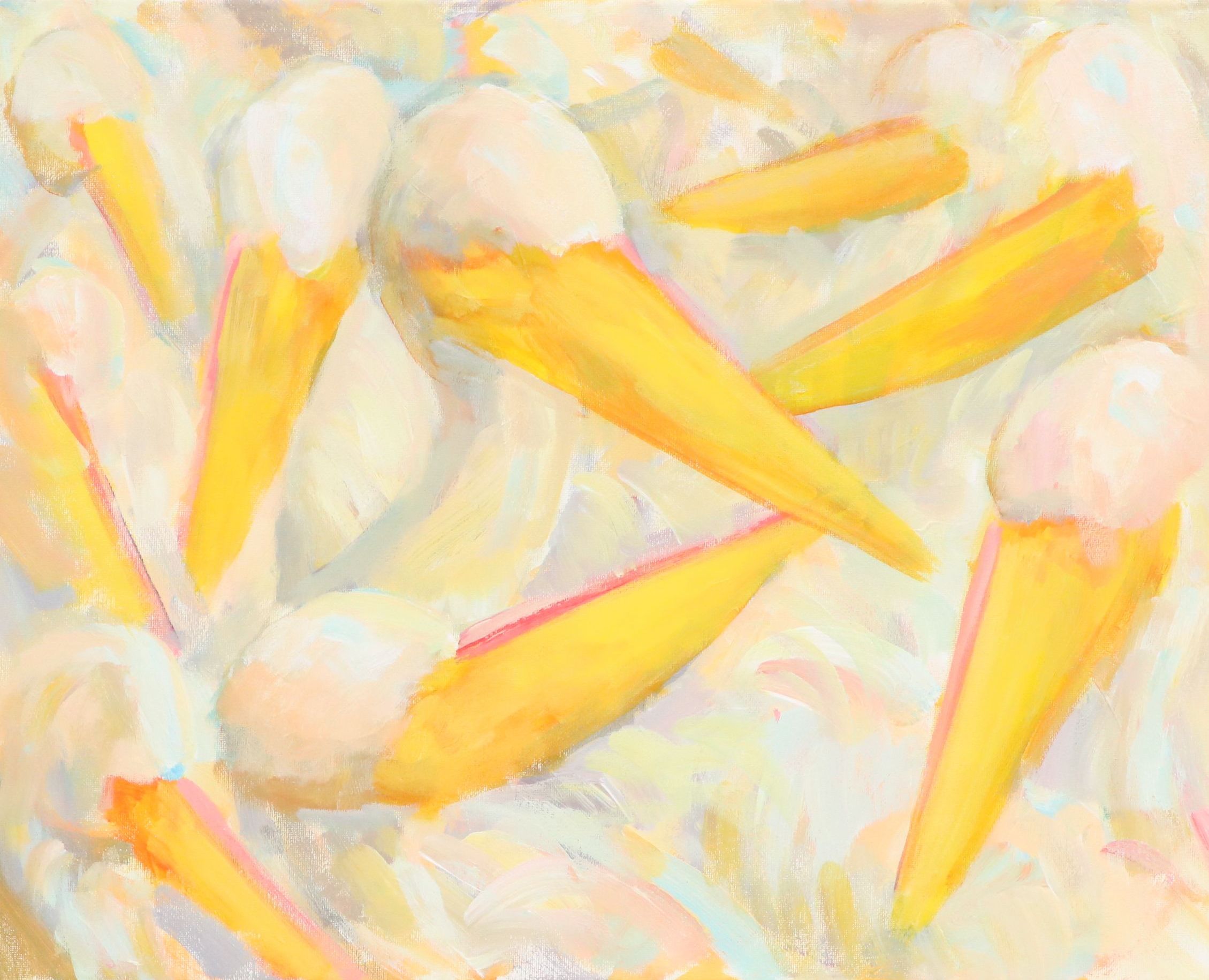 Elle Raines Acrylic Painting "Fleet of Pelicans #3"