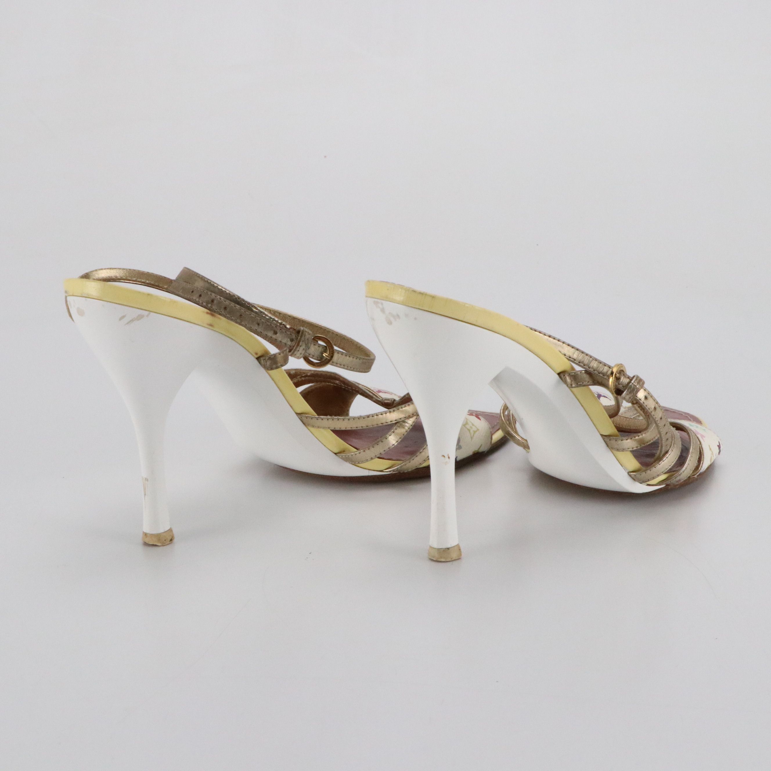 Louis Vuitton Strappy Sandals in Monogram Multicolore Canvas & Patent Leather