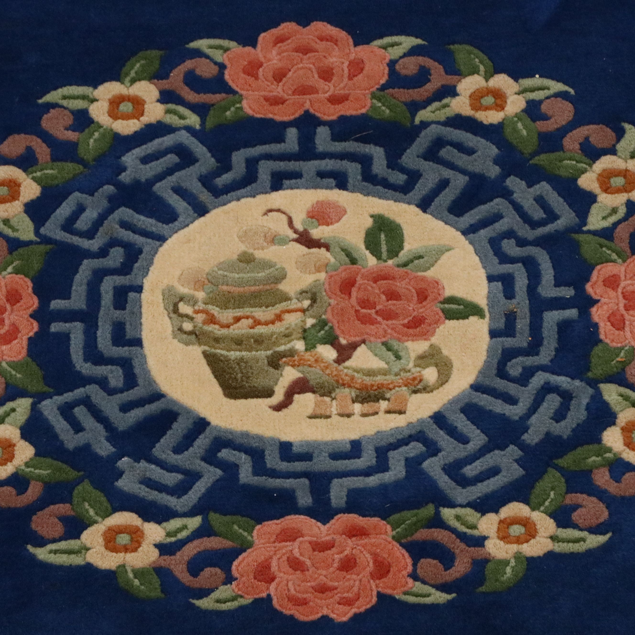 8'5 x 12'4 Hand-Knotted and Carved Chinese Peking Style Area Rug