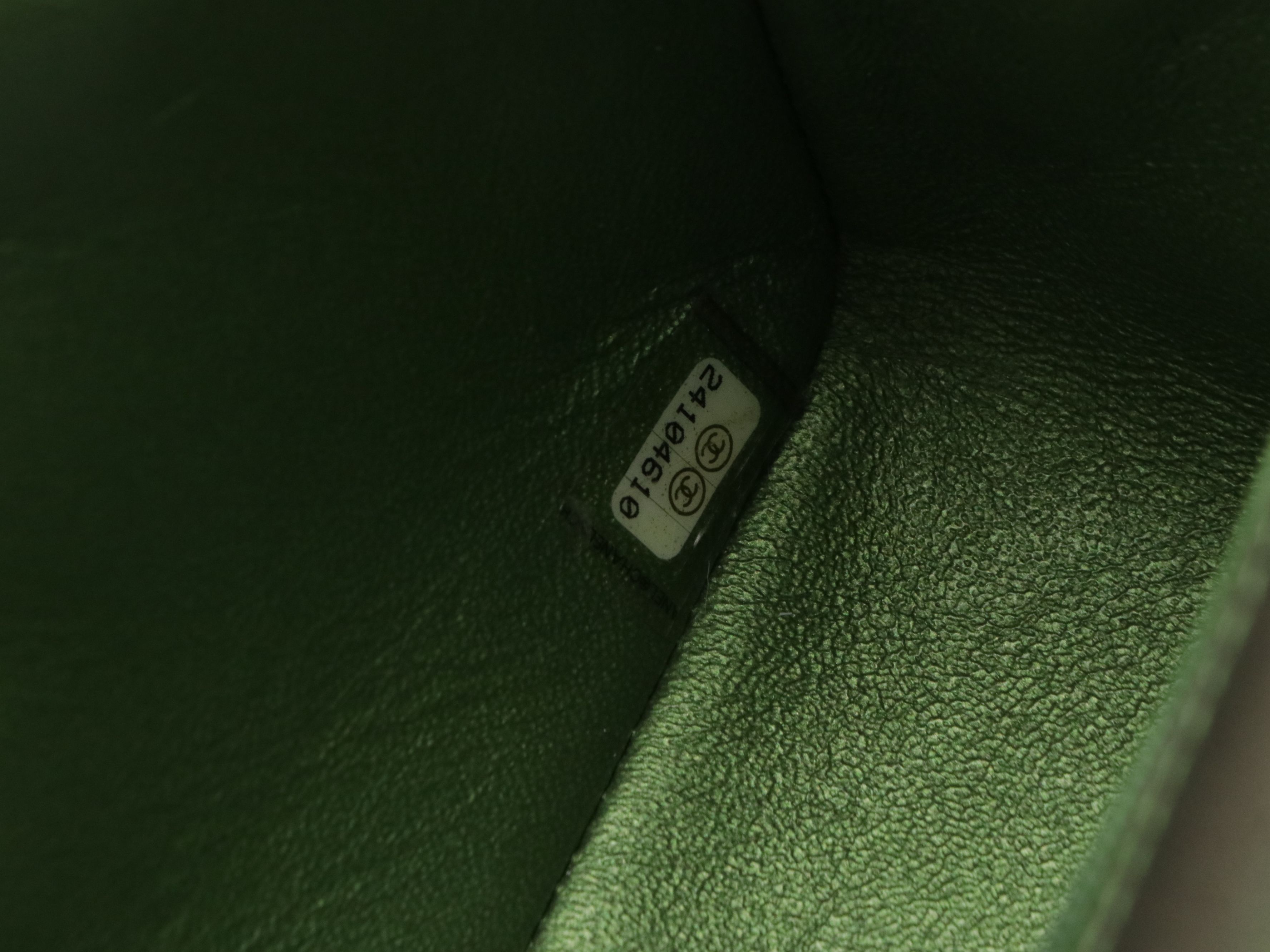 Chanel Classic Flap Chain Strap Bag in Iridescent Green Quilted Lambskin Leather