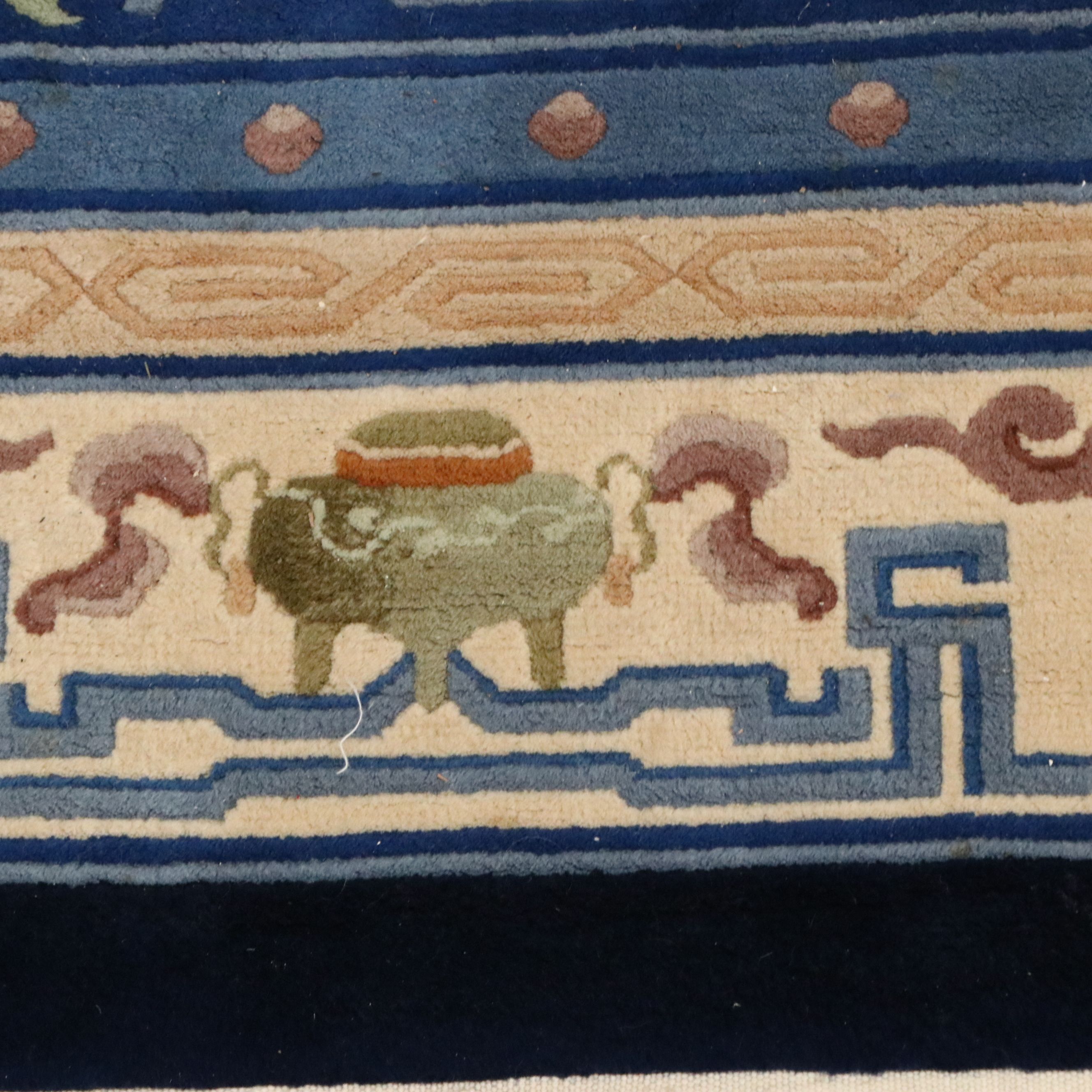 8'5 x 12'4 Hand-Knotted and Carved Chinese Peking Style Area Rug