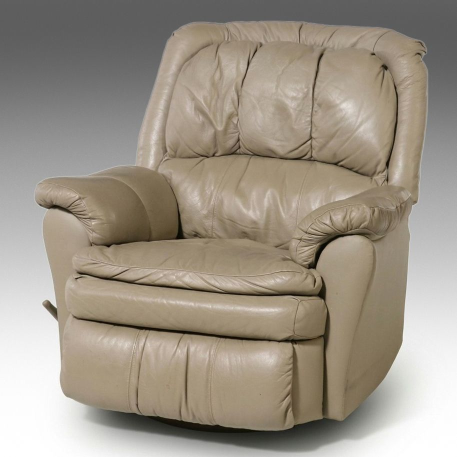 Oversized Leather Swivel Rocker Recliner, 21st Century