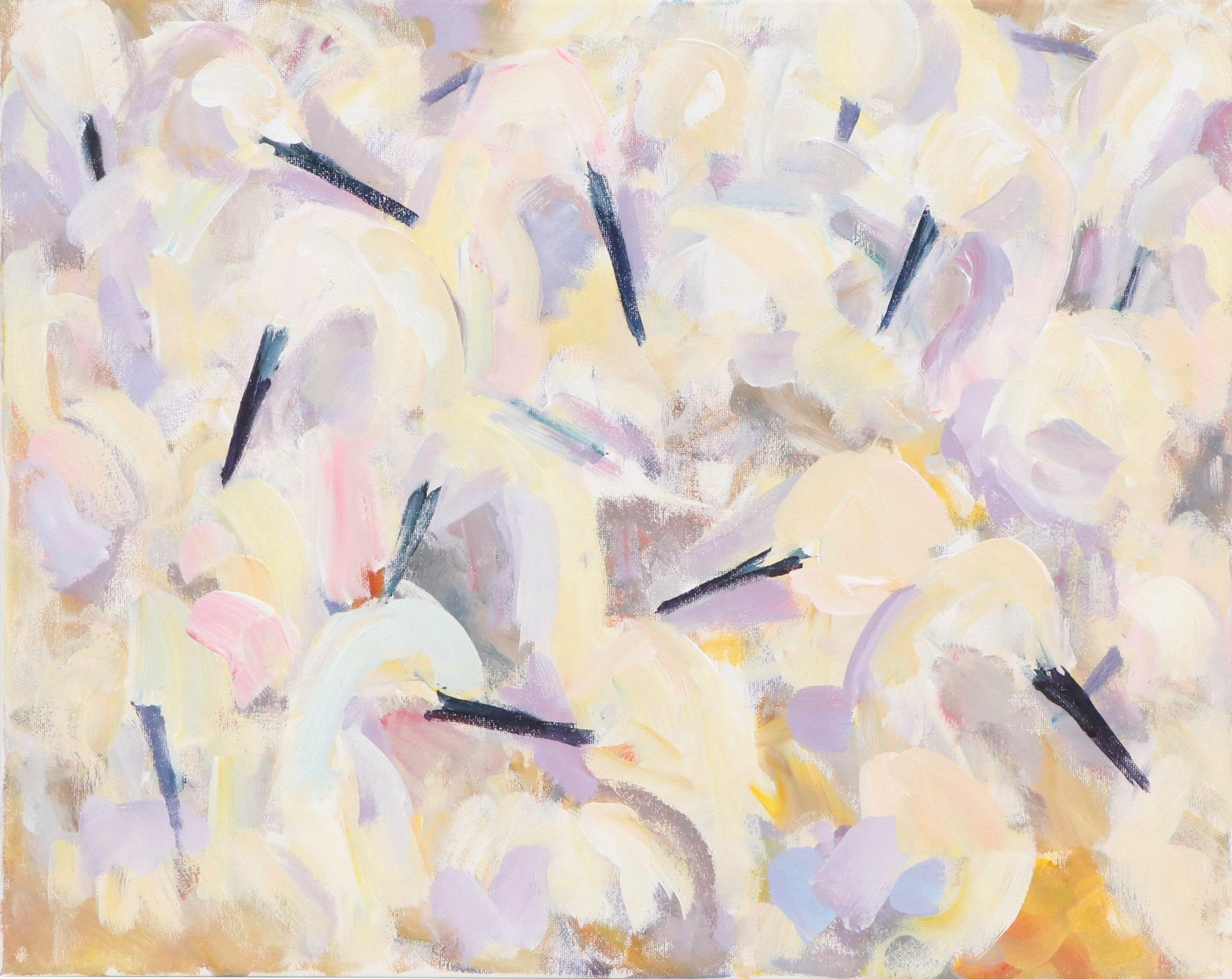 Elle Raines Acrylic Painting "Flock of Egrets #4"