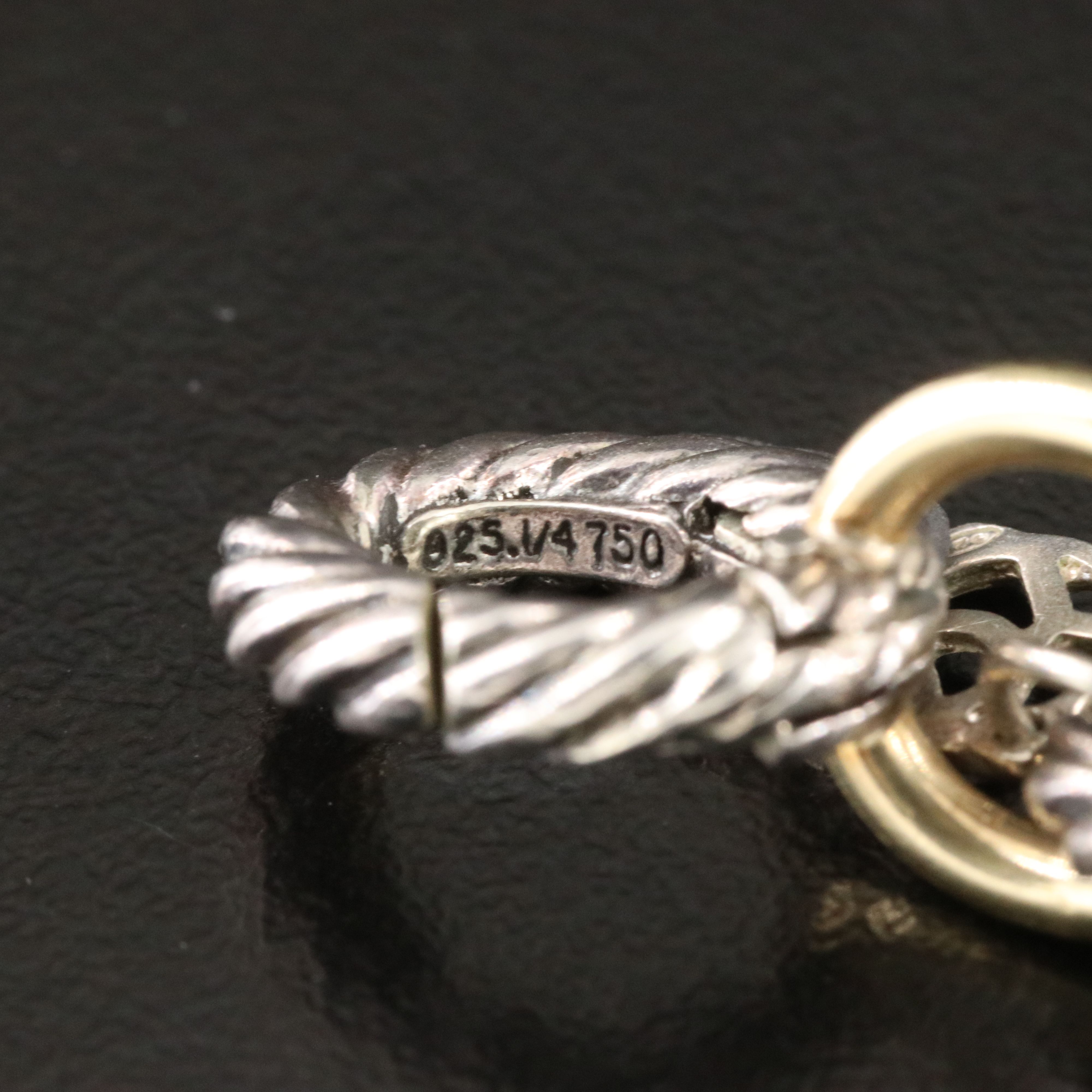 David Yurman Sterling and 18K Bonded Gold Oval Link Bracelet