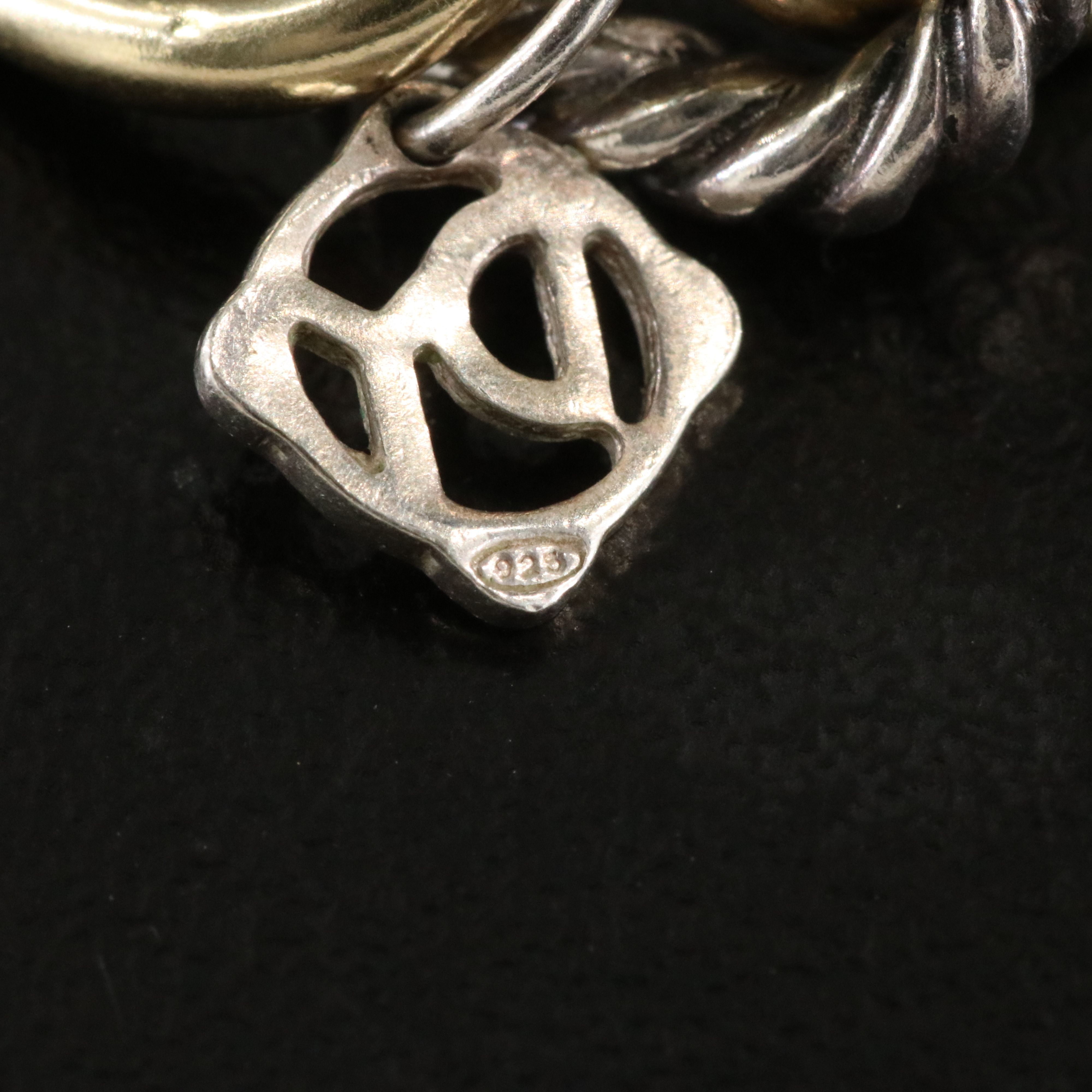 David Yurman Sterling and 18K Bonded Gold Oval Link Bracelet