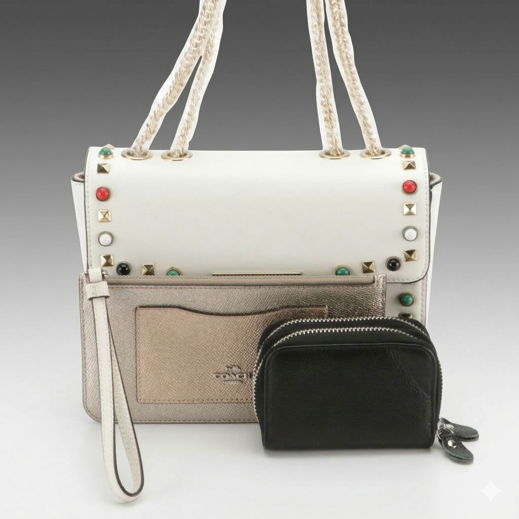 Coach Wristlet, Gail Labelle Studded Shoulder Bag and Other Compact Wallet