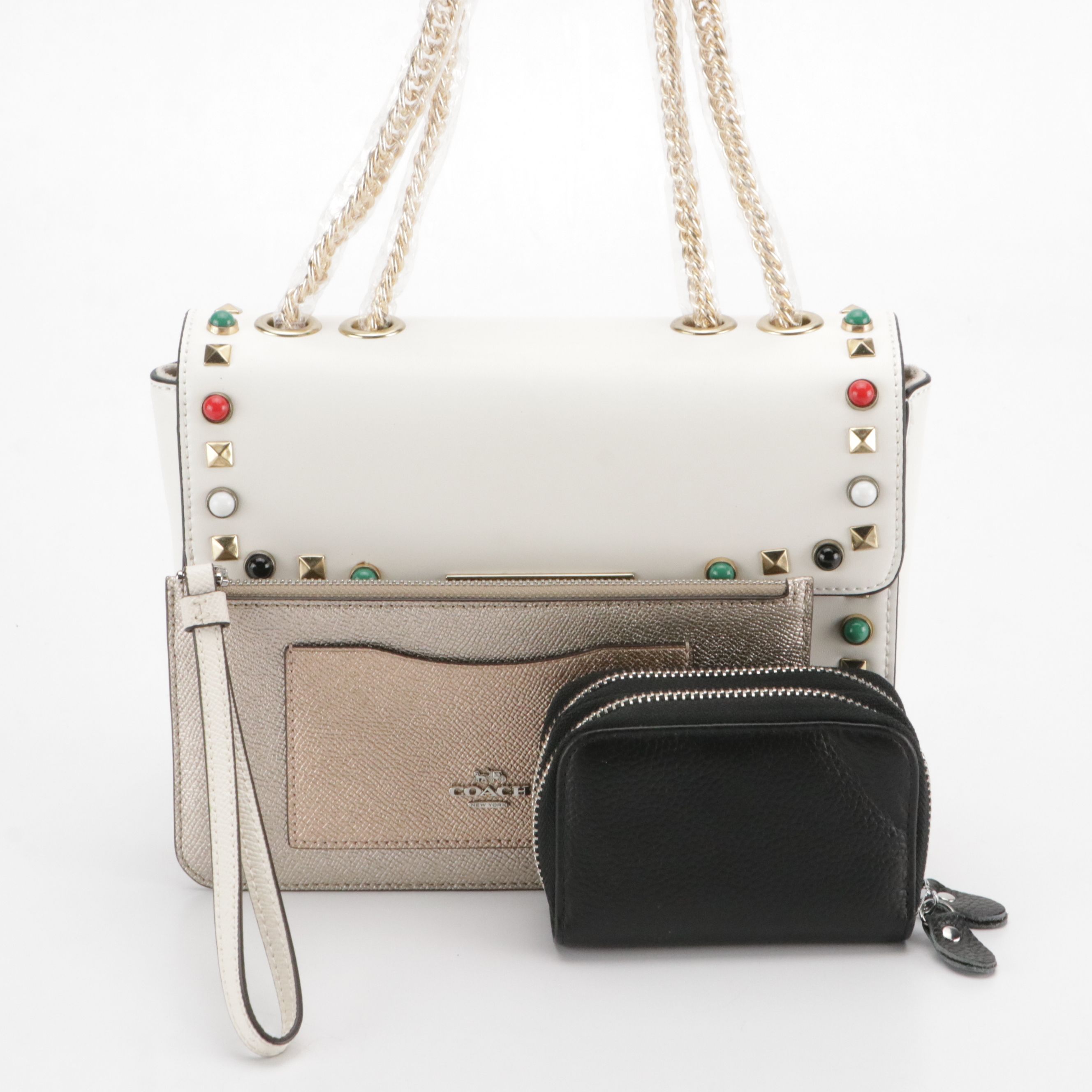 Coach Wristlet, Gail Labelle Studded Shoulder Bag and Other Compact Wallet