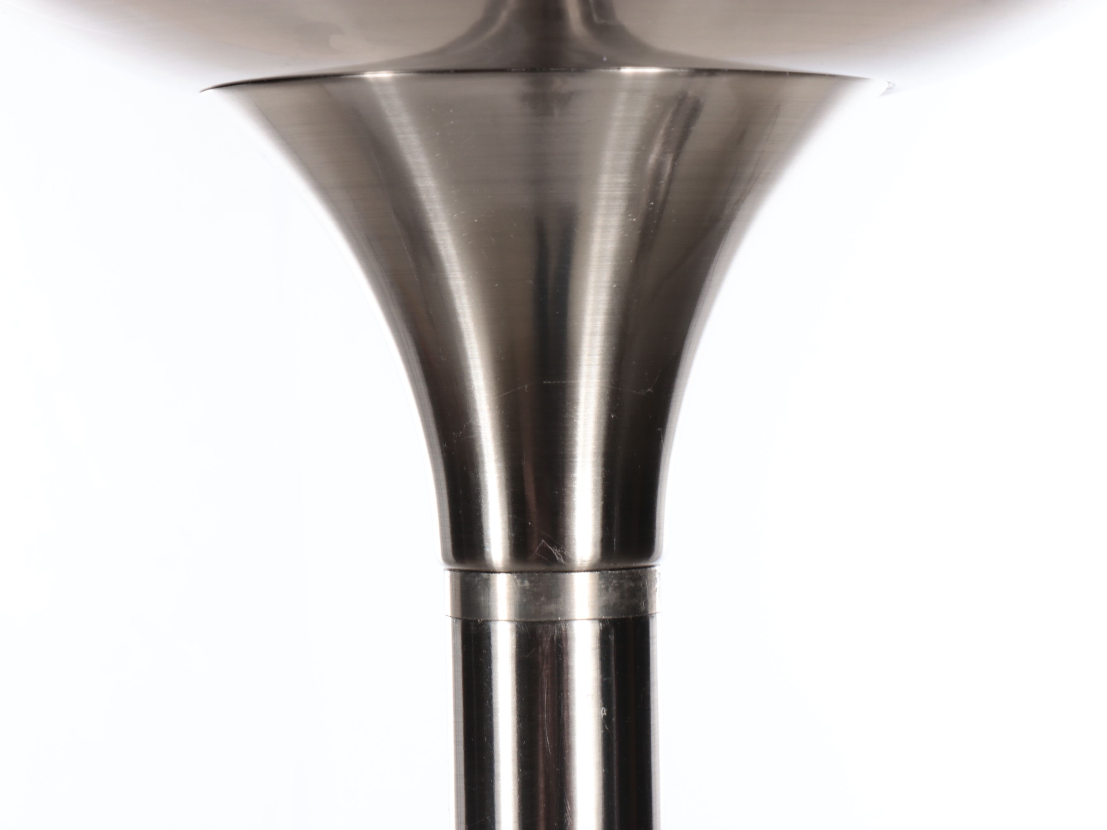 Modern Brushed Stainless Torchiere Floor Lamp with Task Lamp, 21st Century