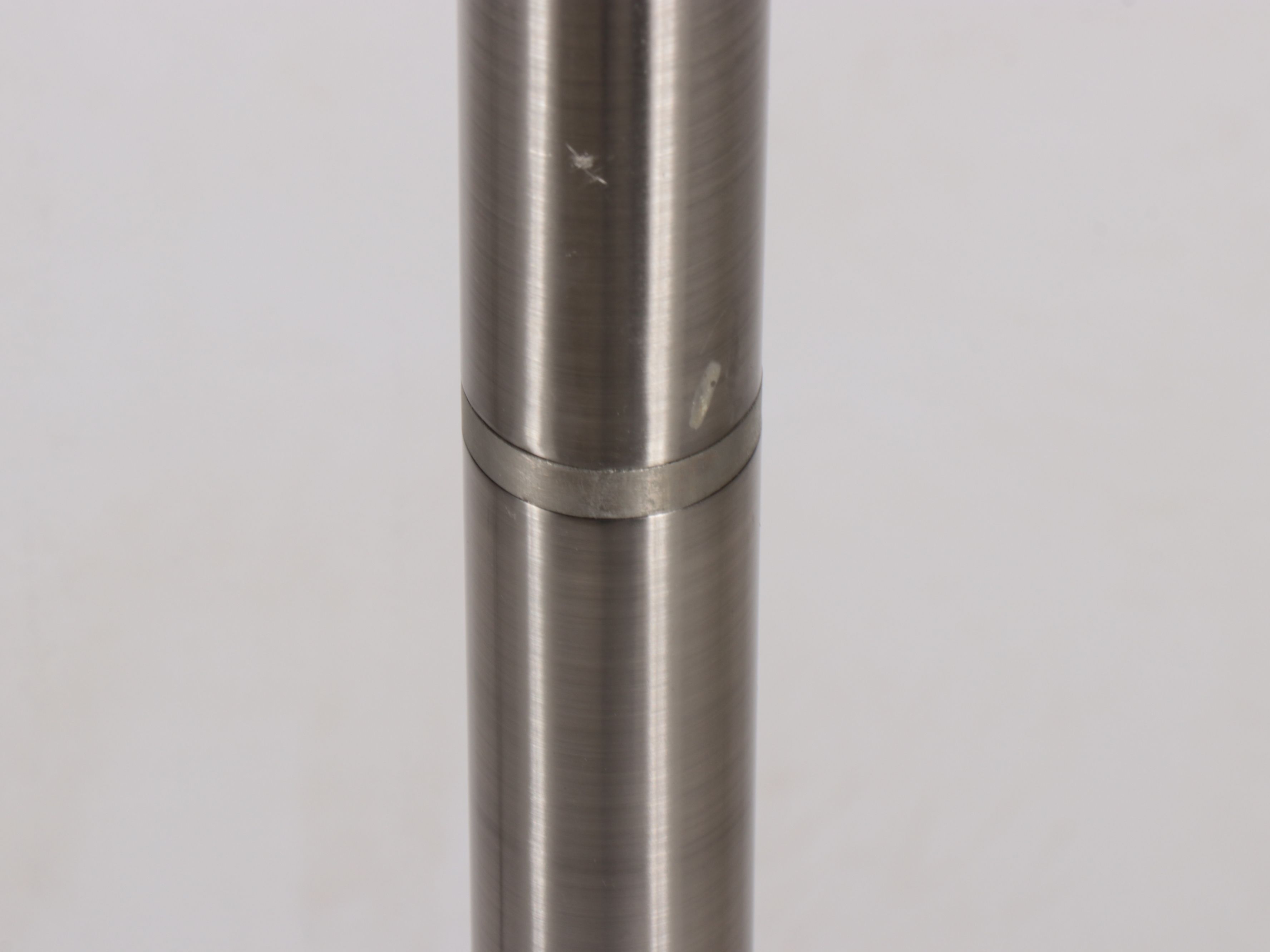 Modern Brushed Stainless Torchiere Floor Lamp with Task Lamp, 21st Century