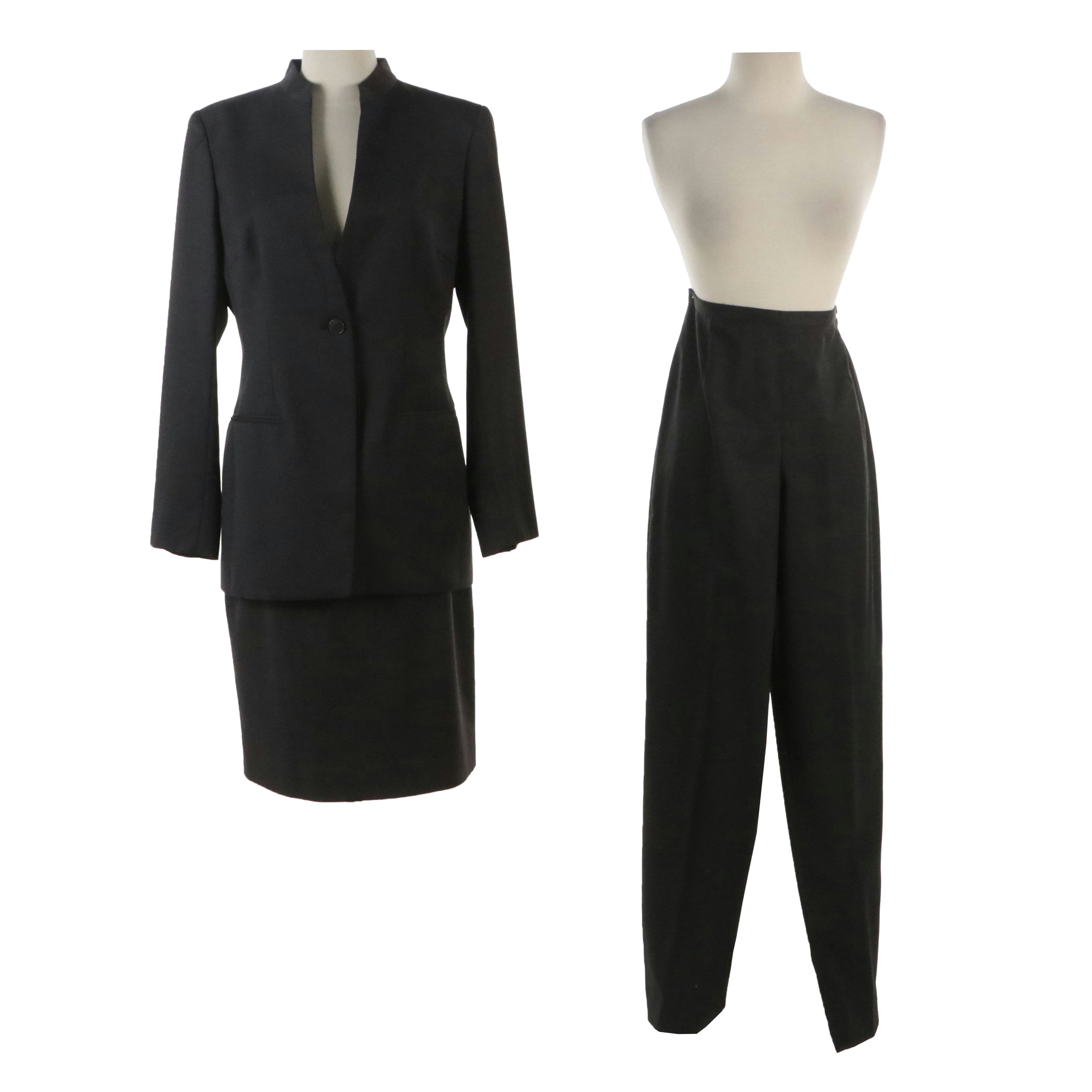 Giorgio Armani Wool Trousers, Pencil Skirt and Single Button Blazer Jacket