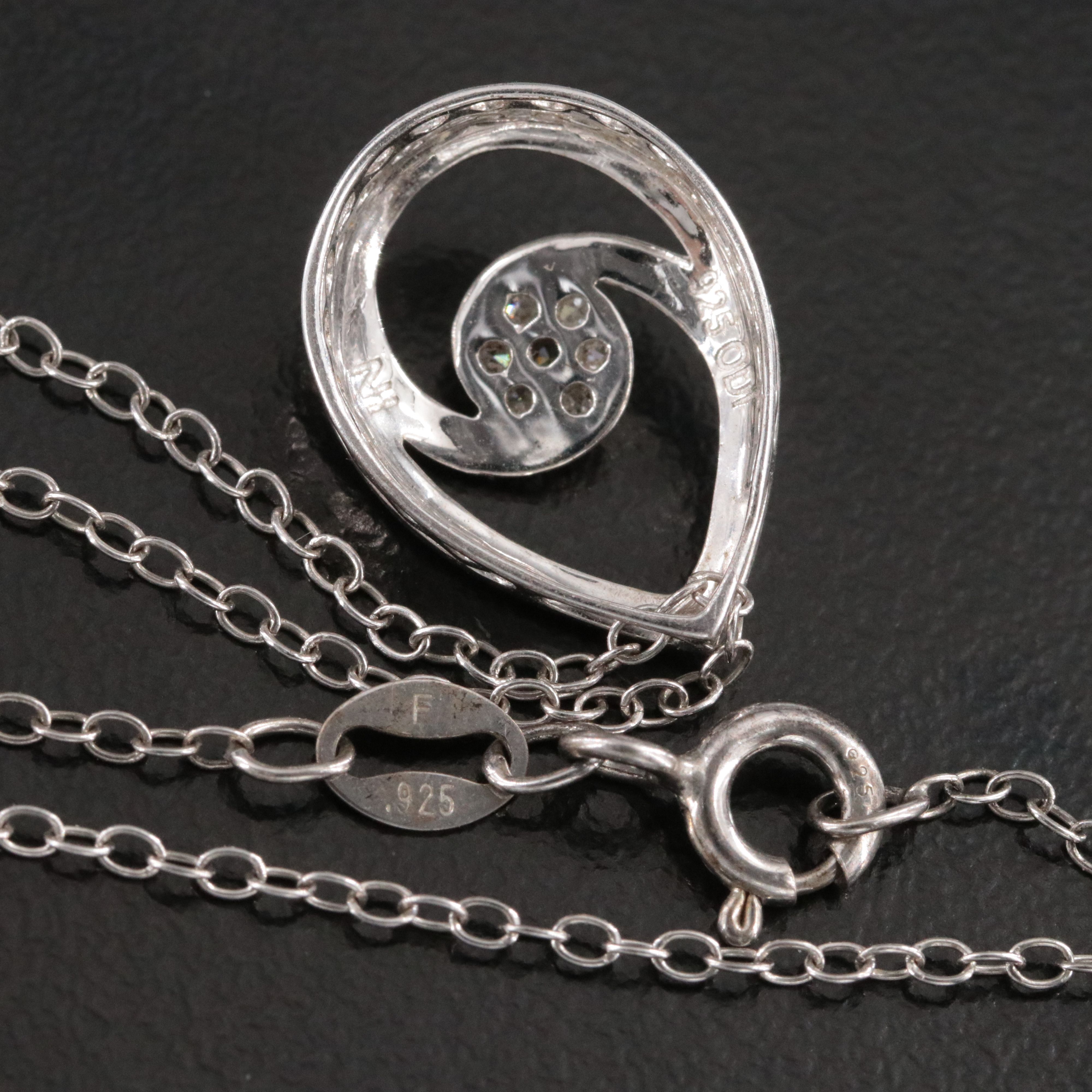 Sterling Diamond Pendant Necklace