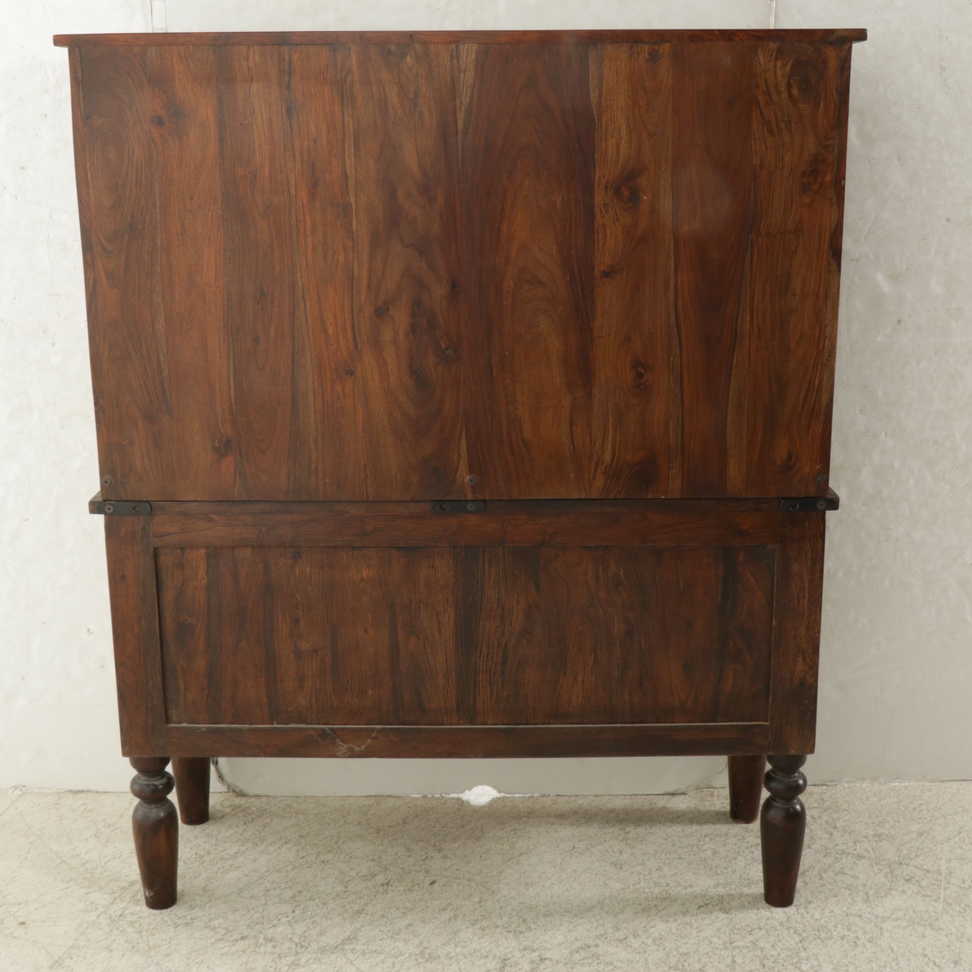 Rustic Style Tropical Hardwood Sideboard and Hutch, 21st Century