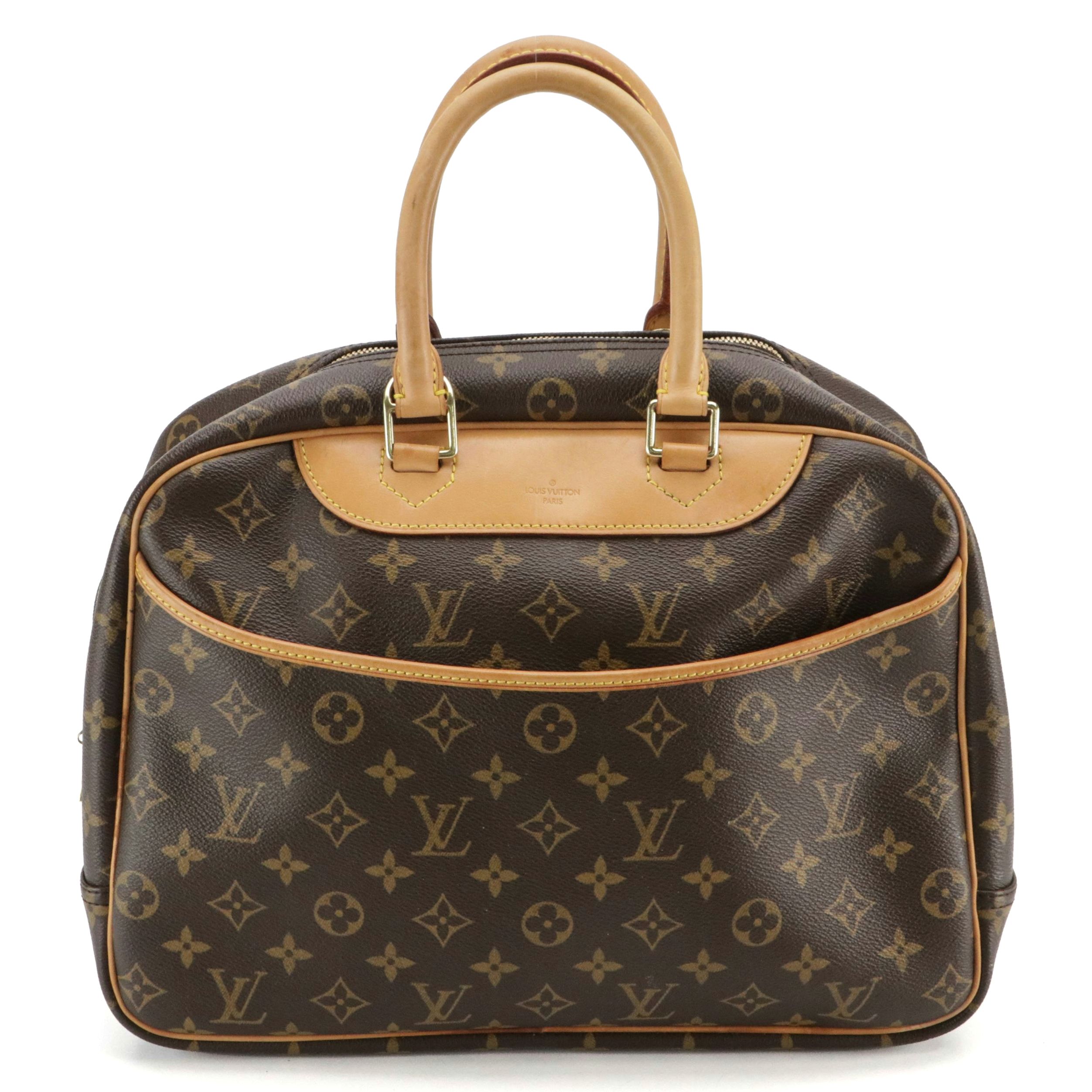 Louis Vuitton Deauville Handbag in Monogram Canvas and Vachetta Leather