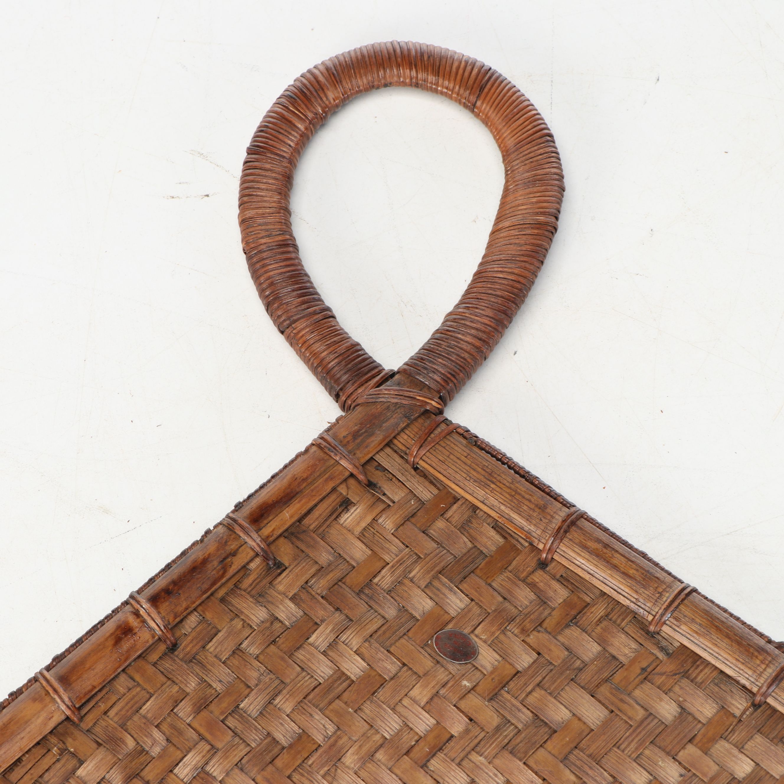 Mid-Century Handwoven Bamboo and Rattan Fan Wall Décor