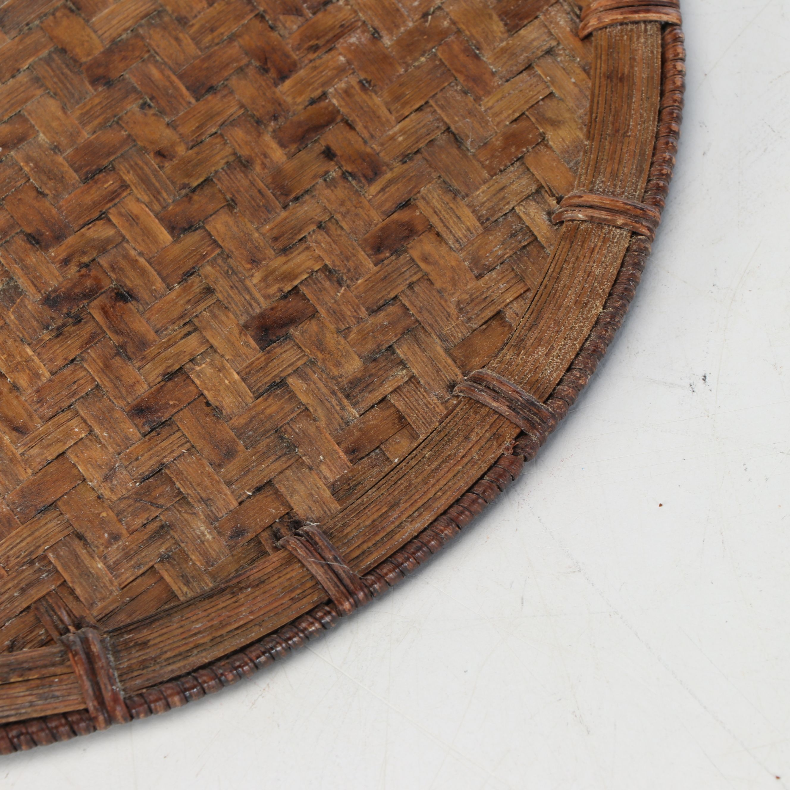 Mid-Century Handwoven Bamboo and Rattan Fan Wall Décor