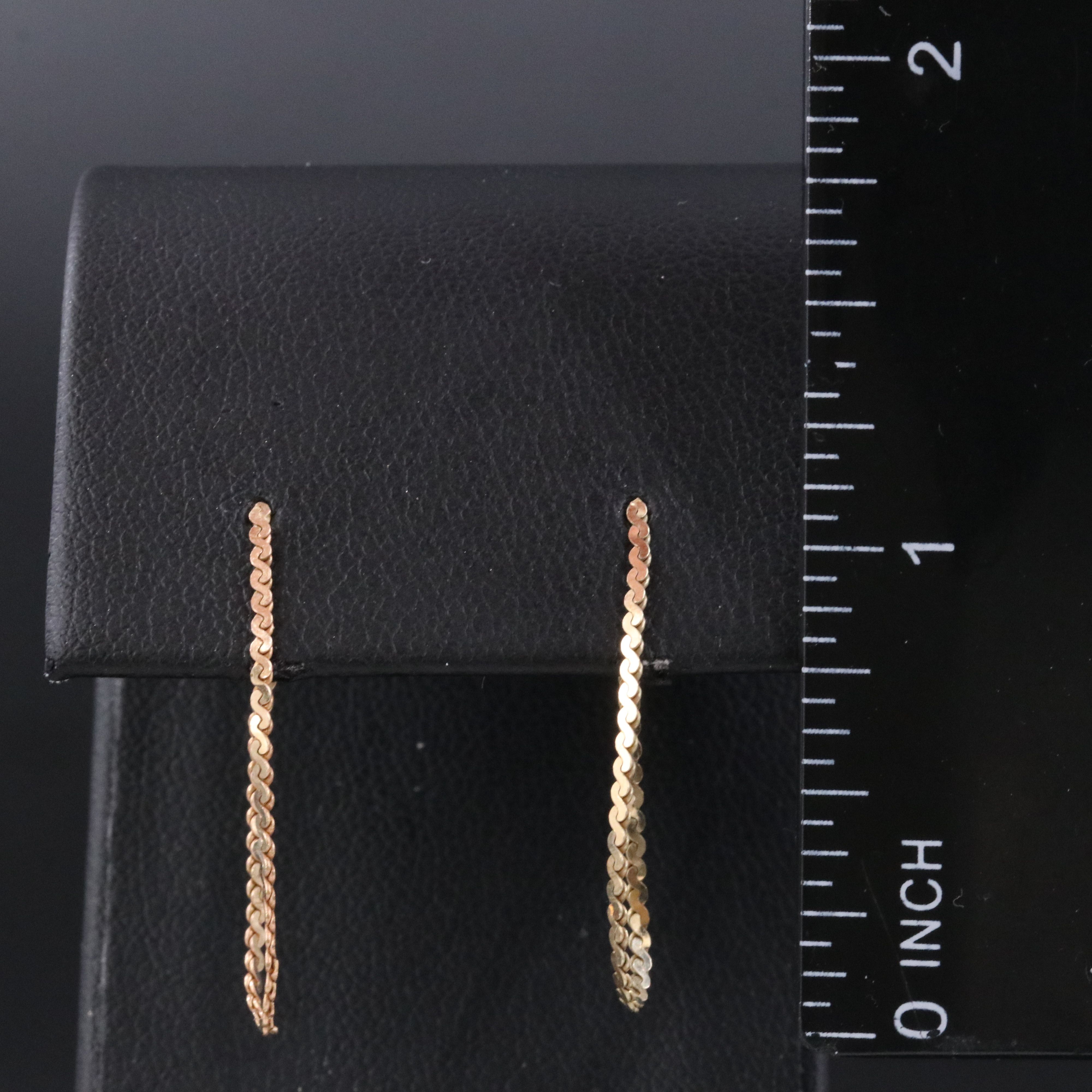 14K Serpentine Chain Hoop Earrings