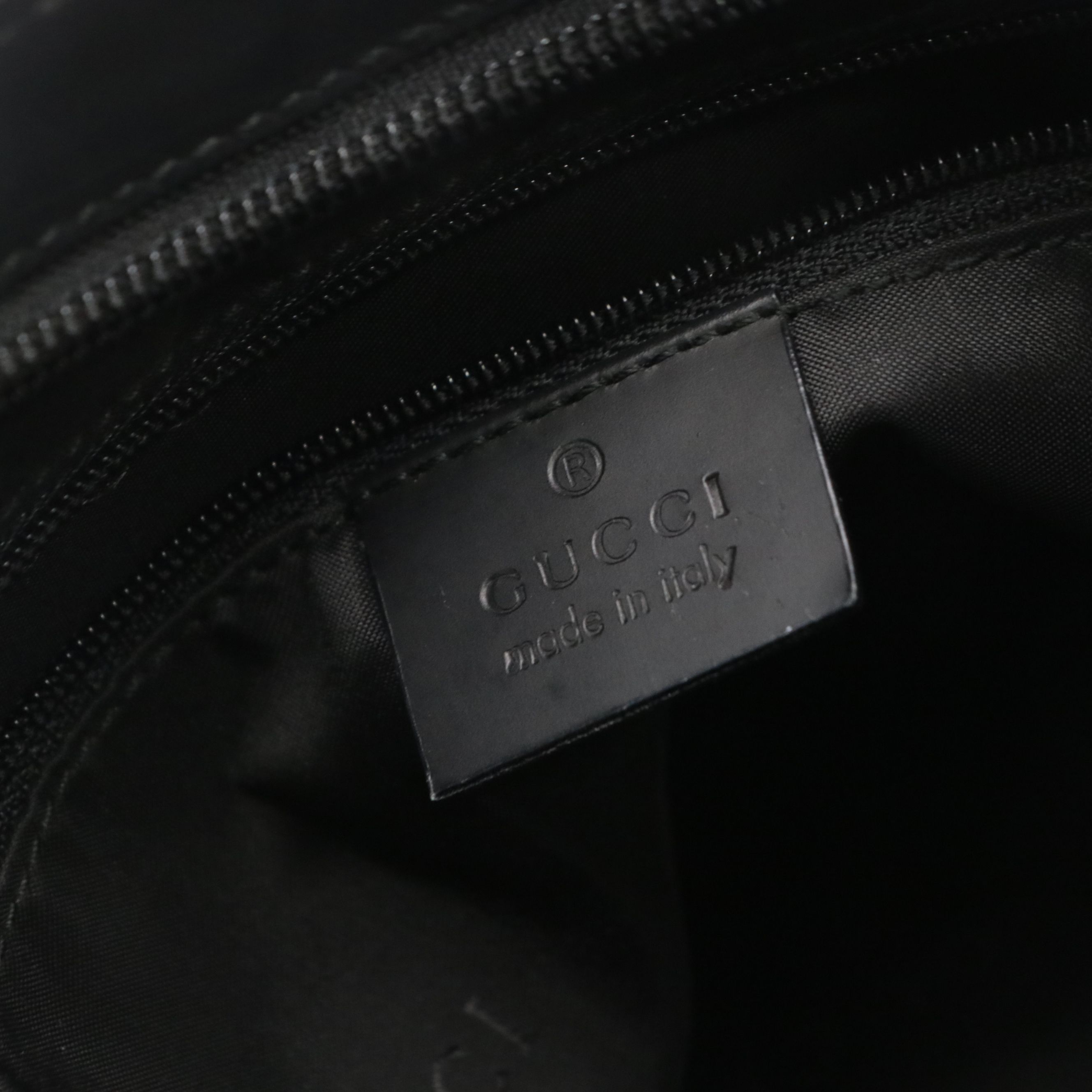 Gucci Black Leather Shoulder Bag with Sculptural Metal Strap Handle