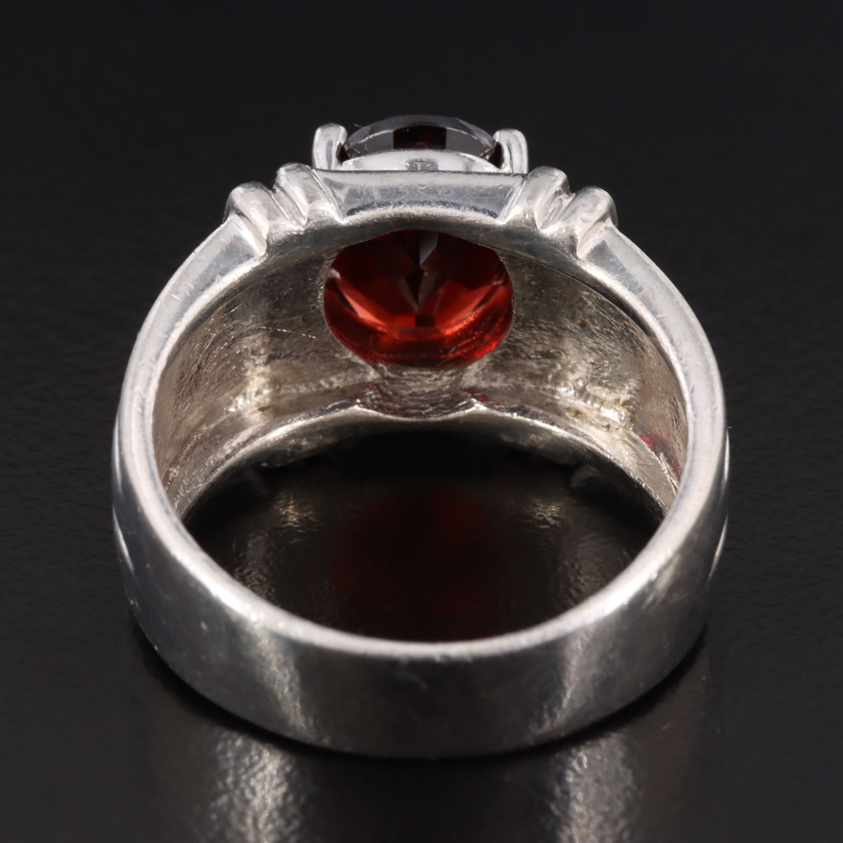 Sterling Garnet Solitaire Ring