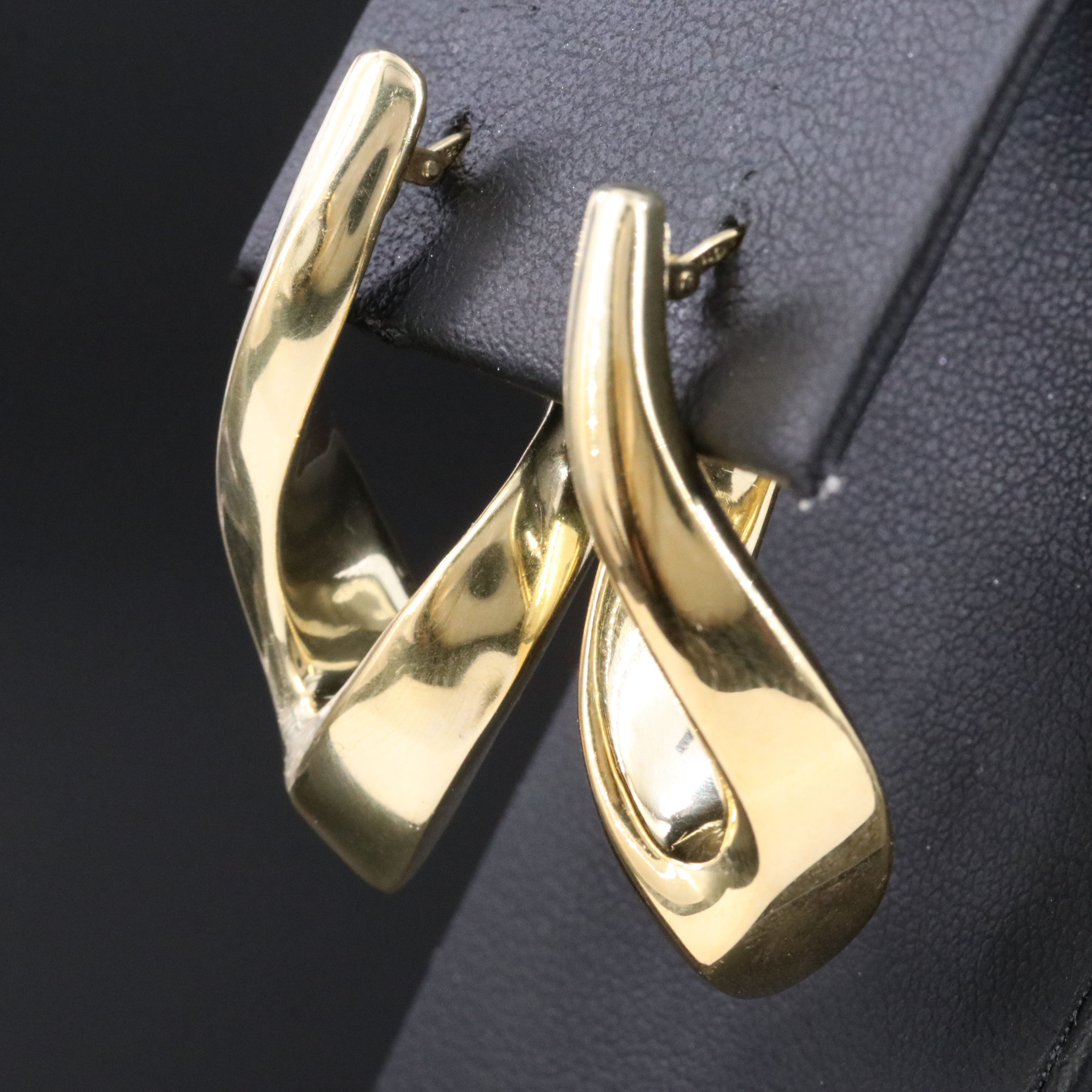 Veronese Electroformed Sterling Contour Hoop Earrings