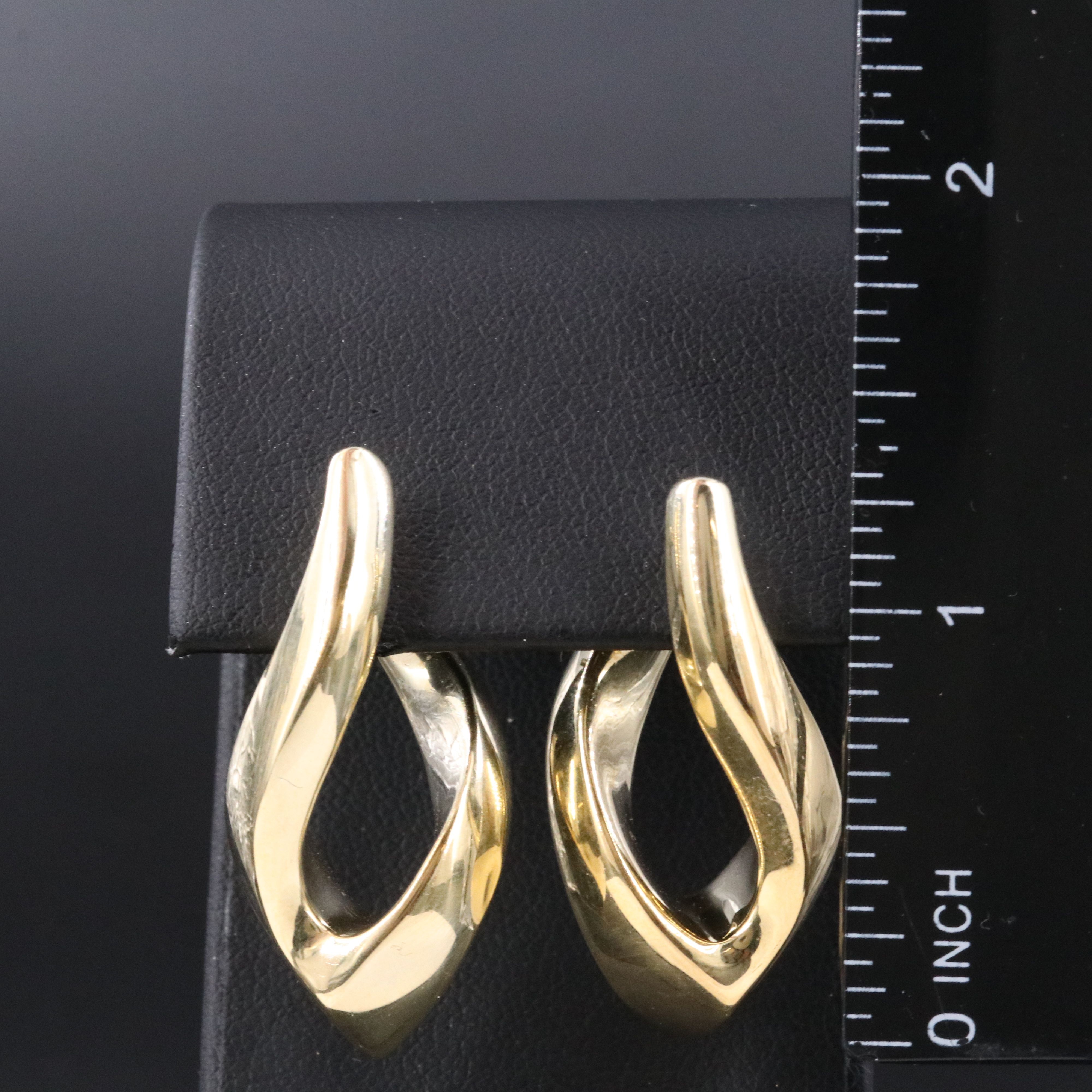 Veronese Electroformed Sterling Contour Hoop Earrings