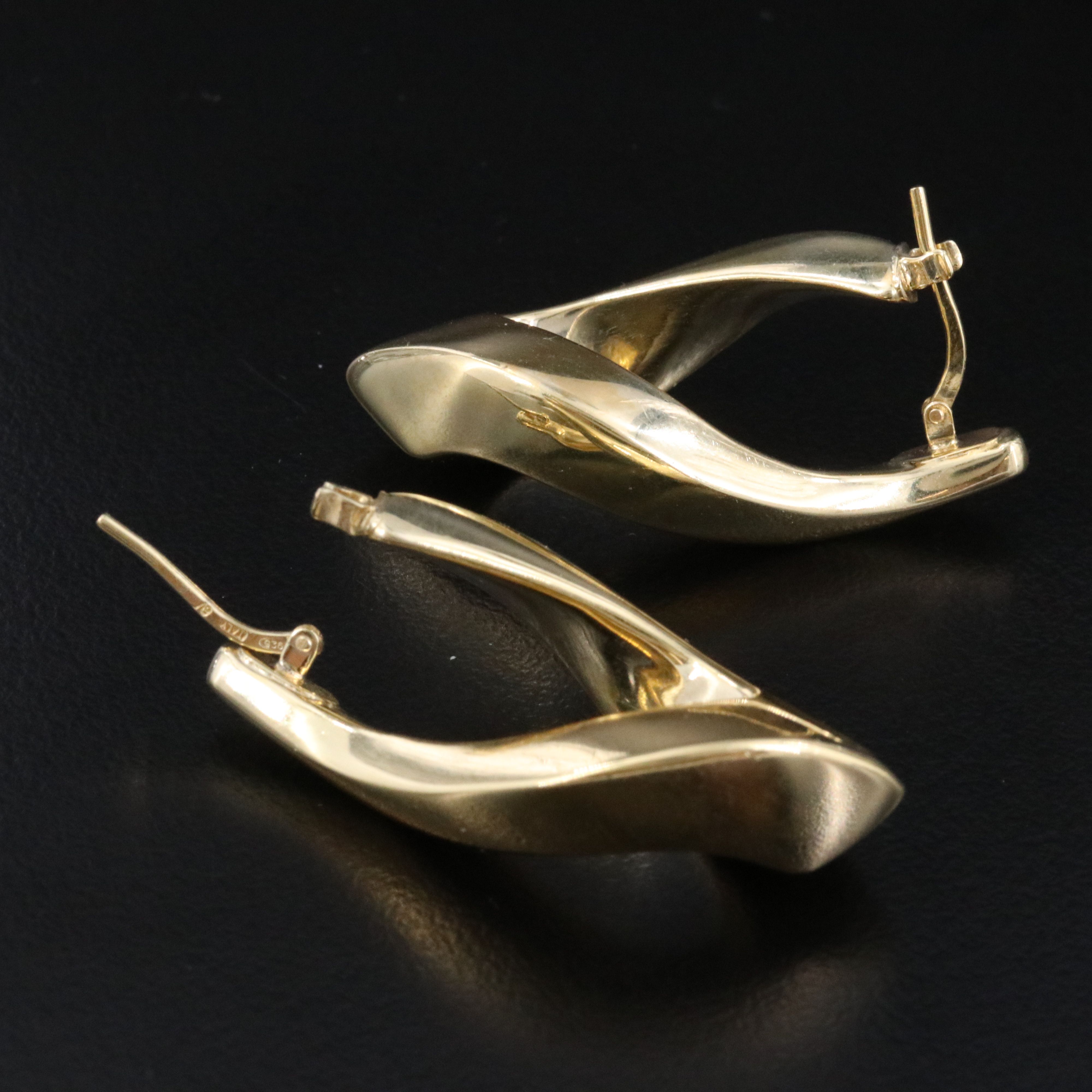 Veronese Electroformed Sterling Contour Hoop Earrings