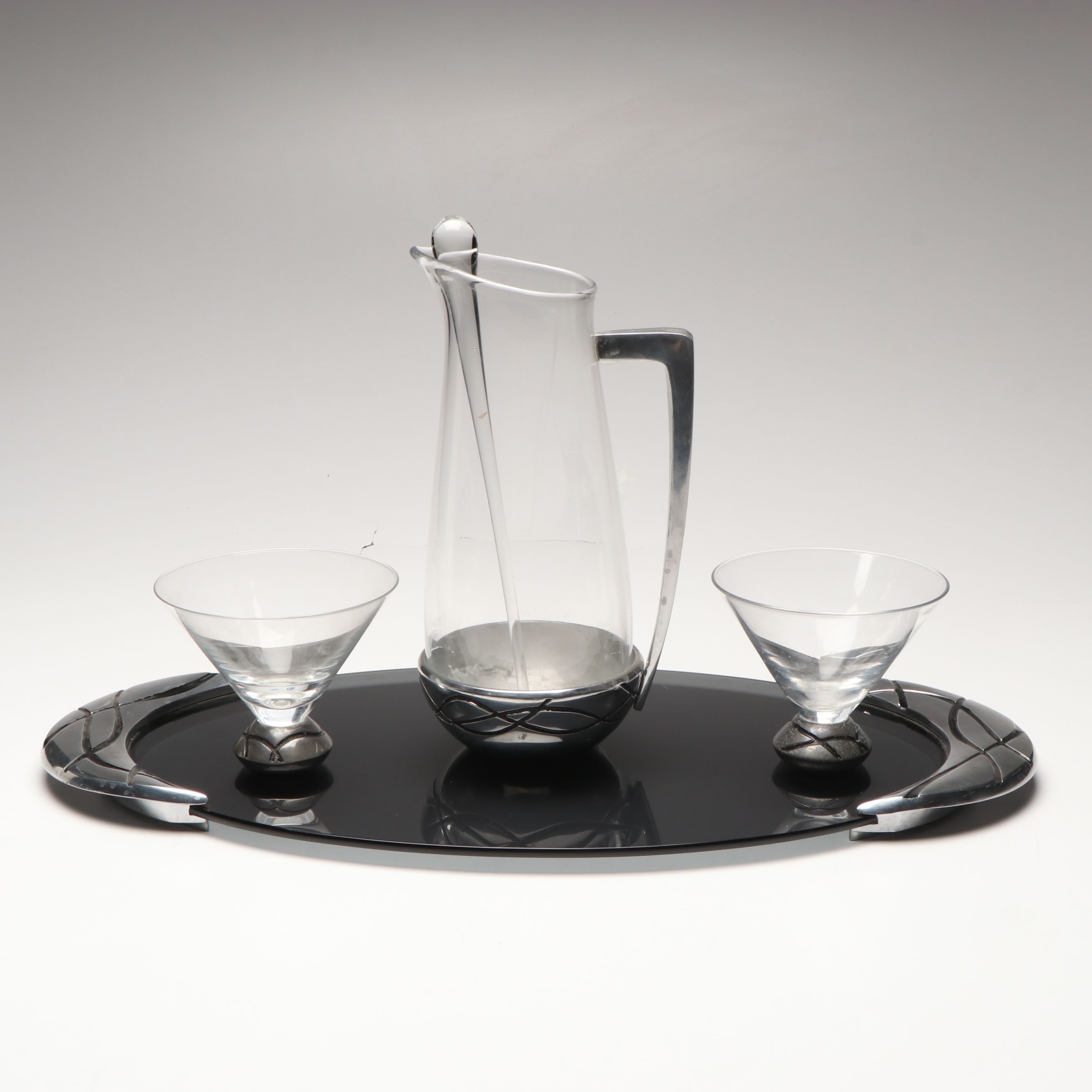Lenox "Vibe" Glass and Chrome Finish Martini Set, 2004-2014