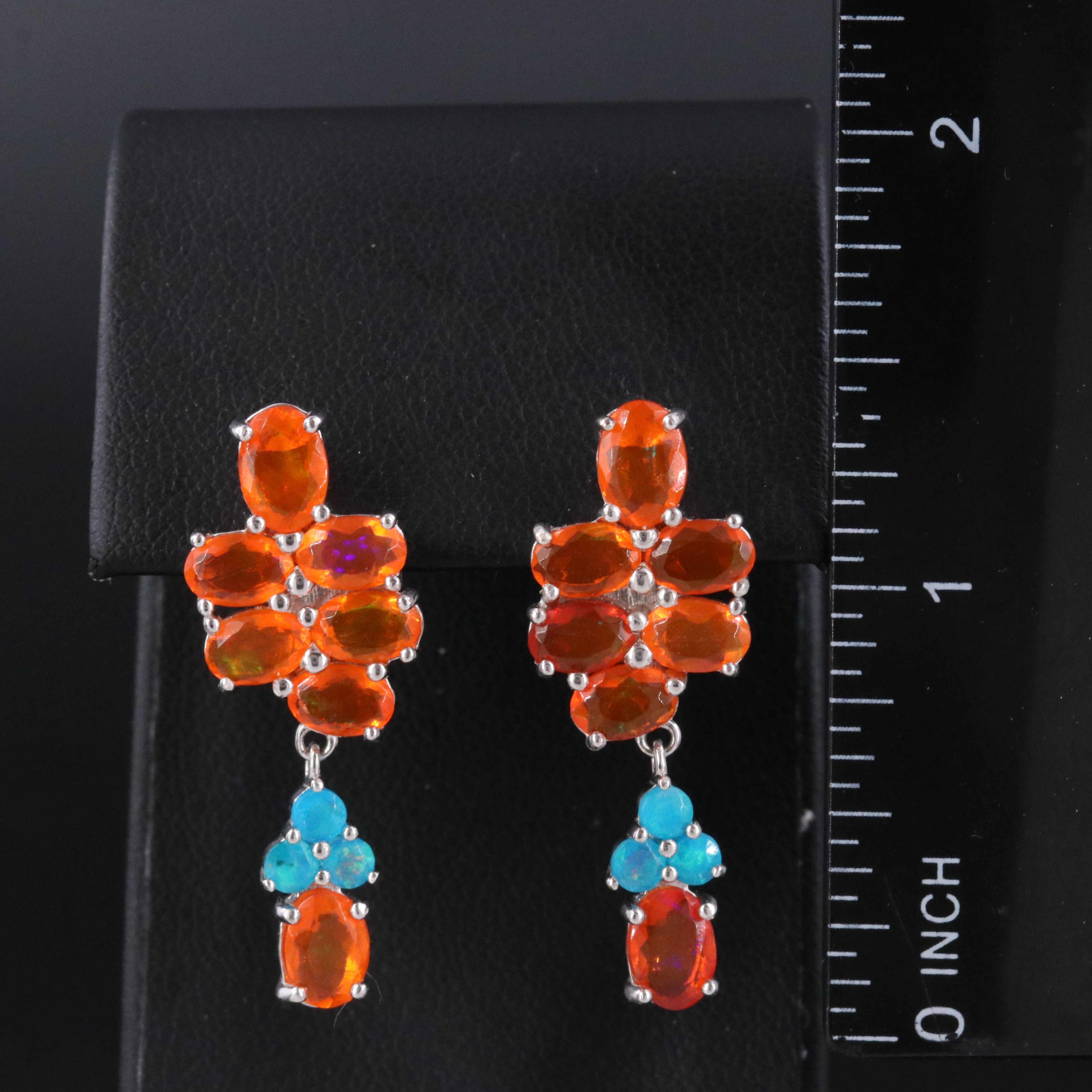 Sterling Opal Drop Earrings