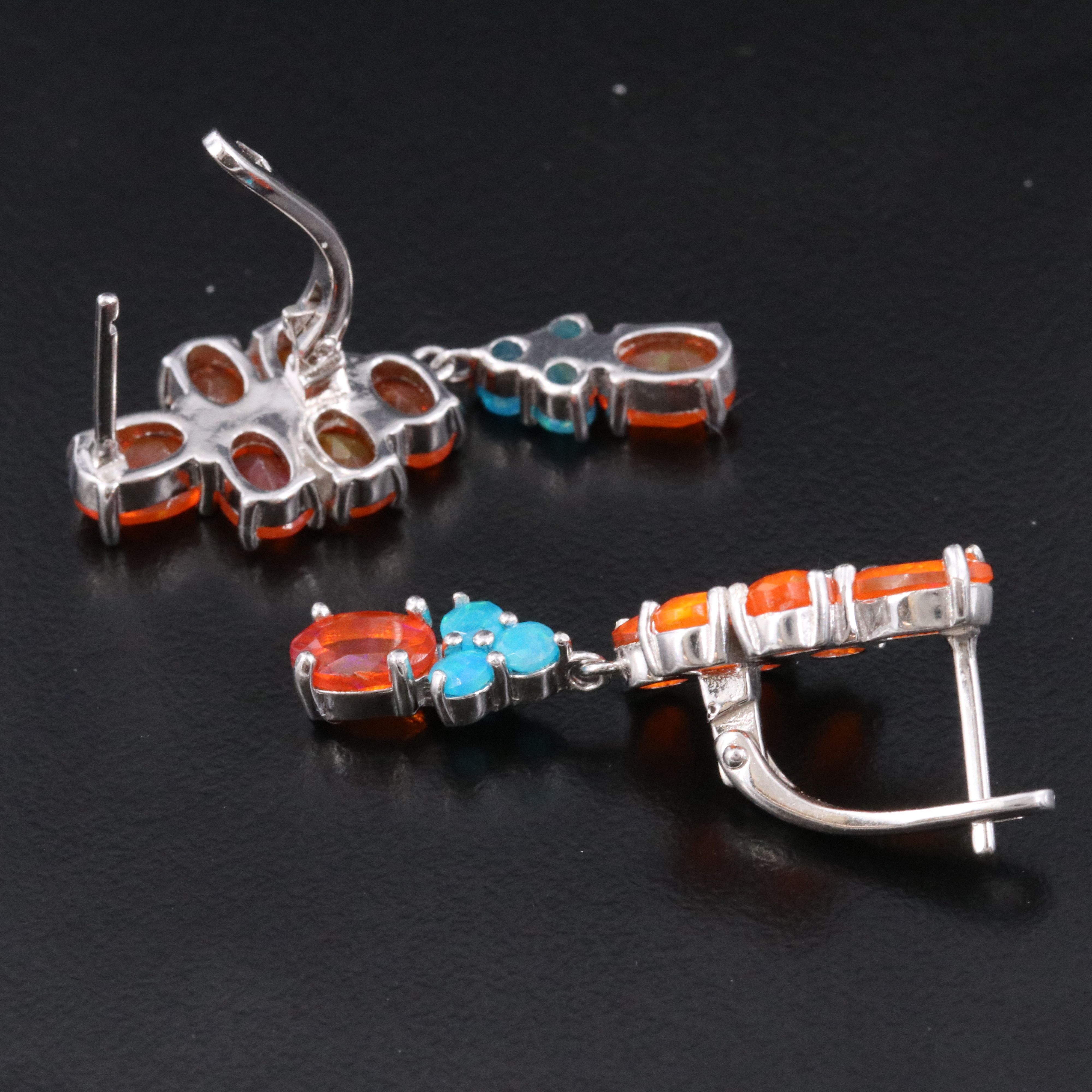 Sterling Opal Drop Earrings