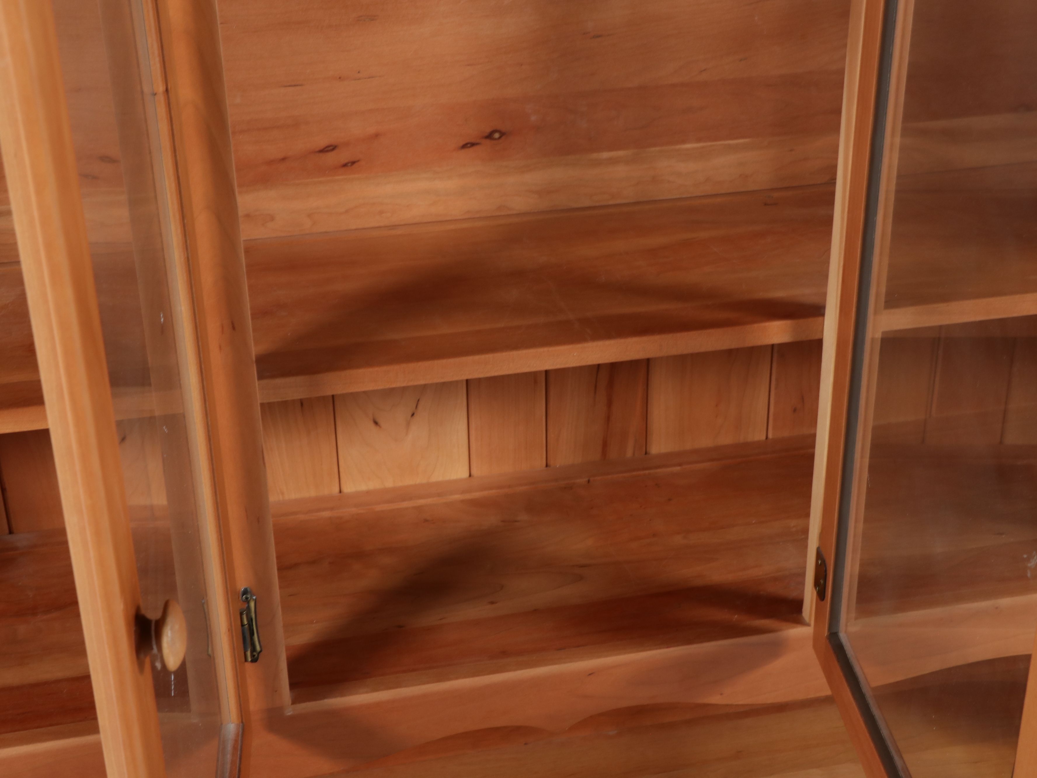 Colonial Revival Solid Wooden China Hutch, Late 20th/Early 21st Century