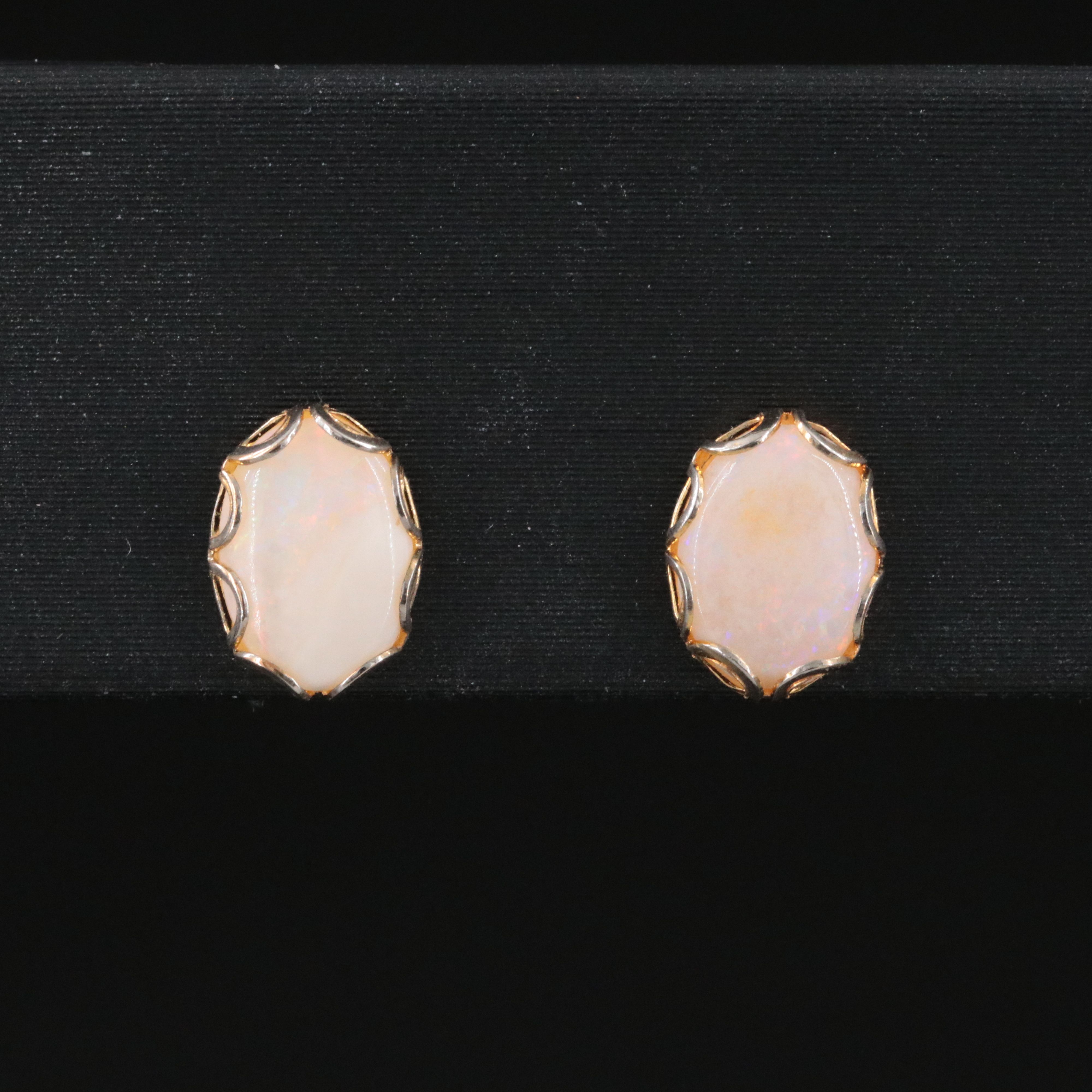 Gold-Filled Opal Stud Earrings
