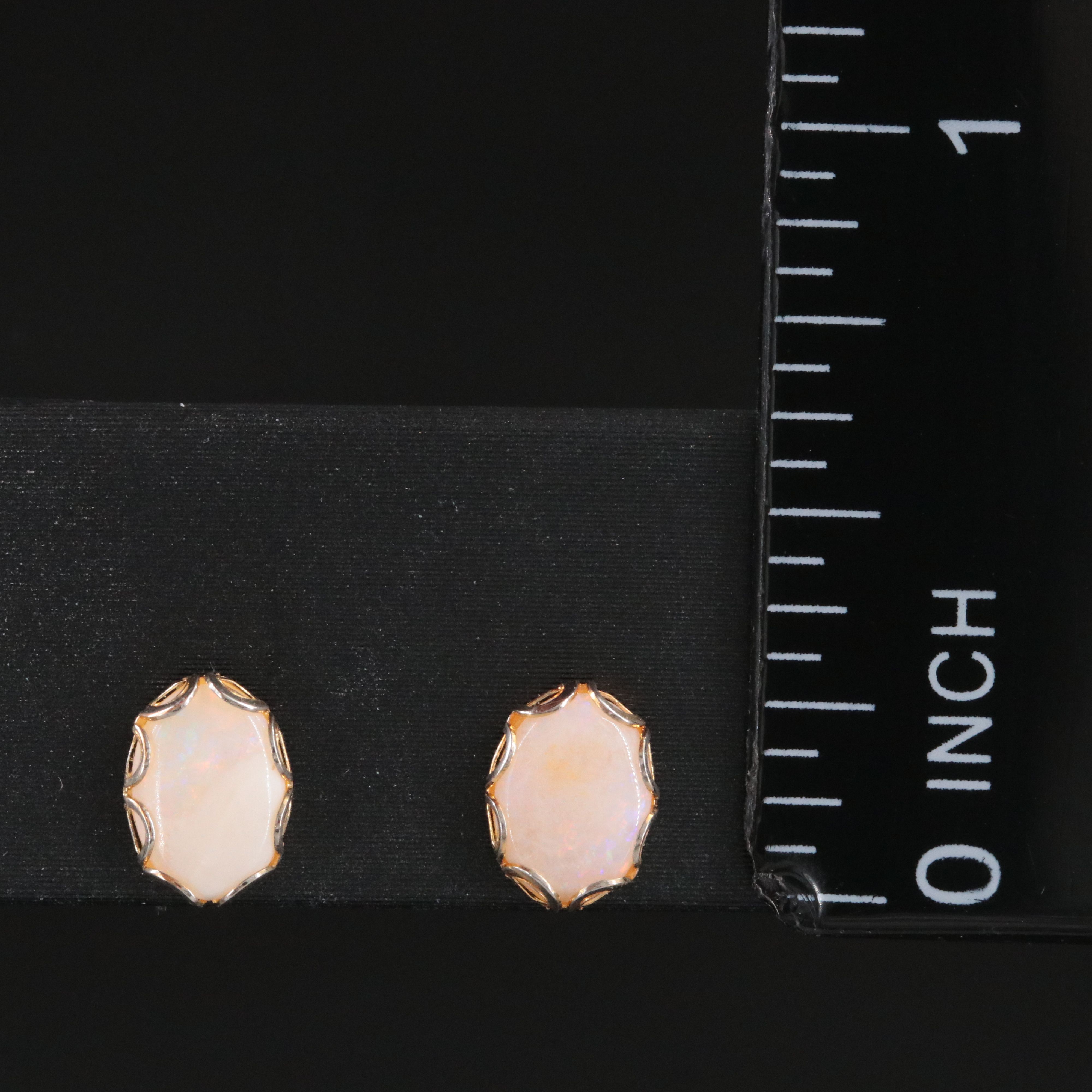 Gold-Filled Opal Stud Earrings
