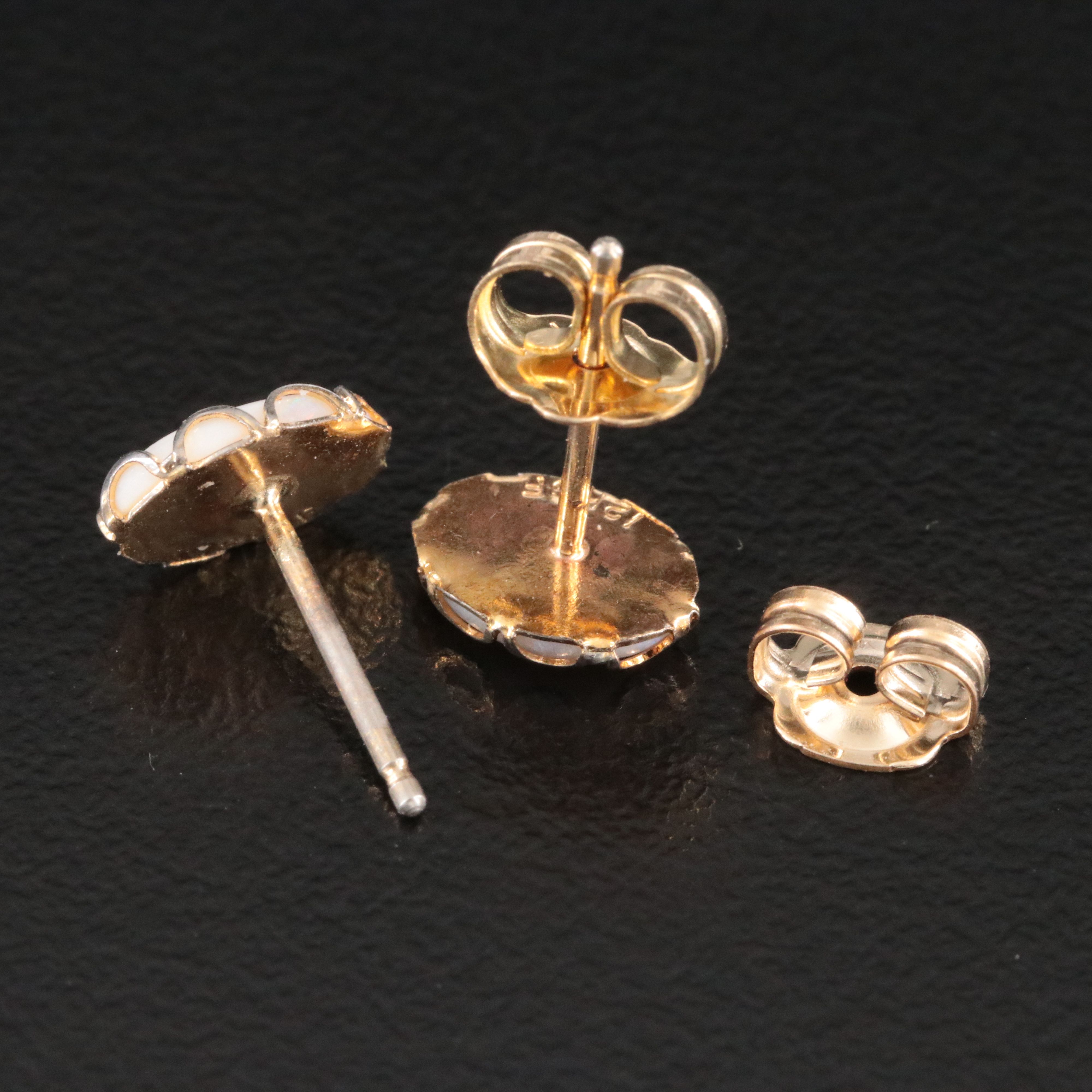 Gold-Filled Opal Stud Earrings