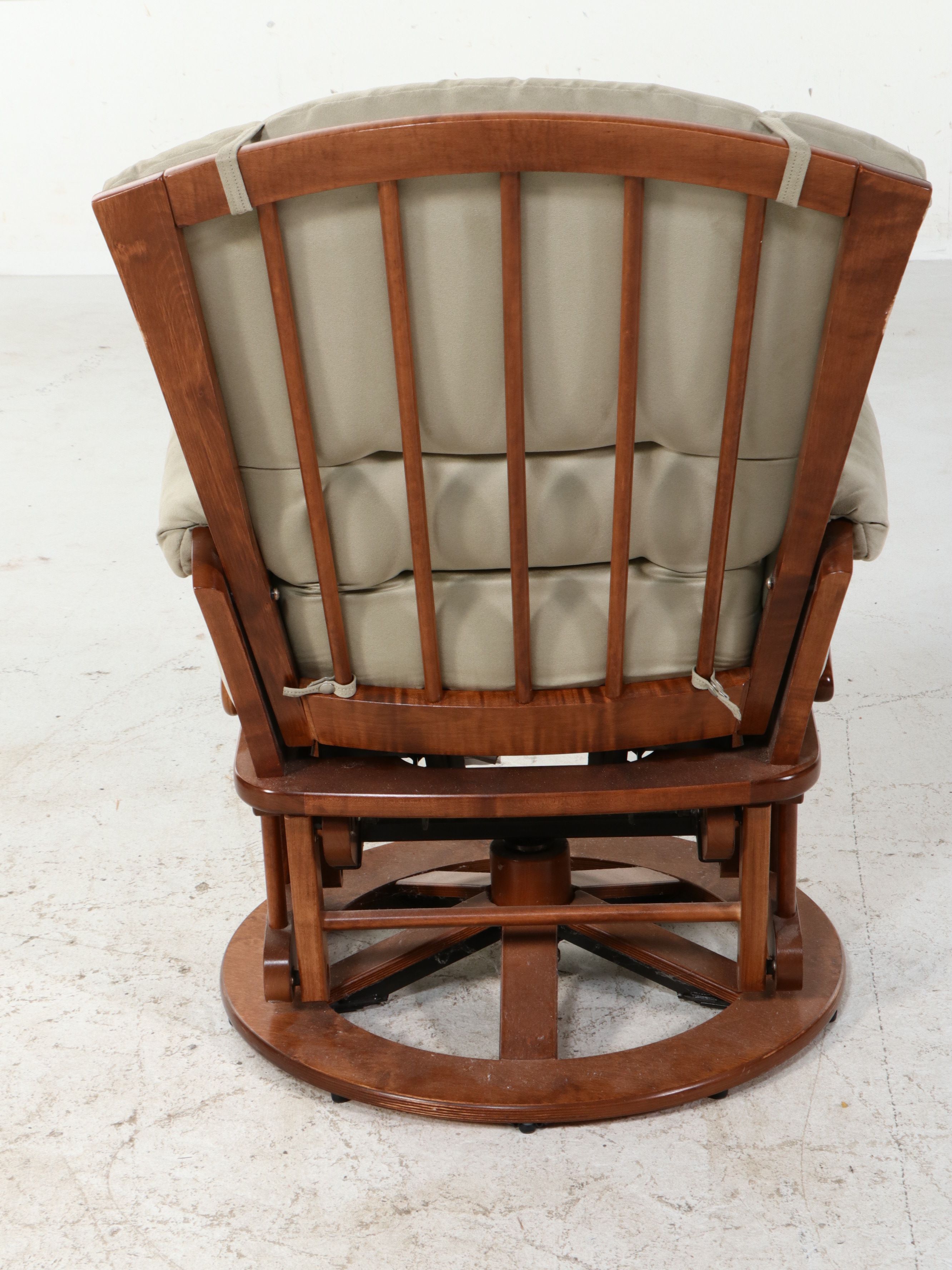 Dutailier Swivel Glider and Ottoman Set, 21st Century