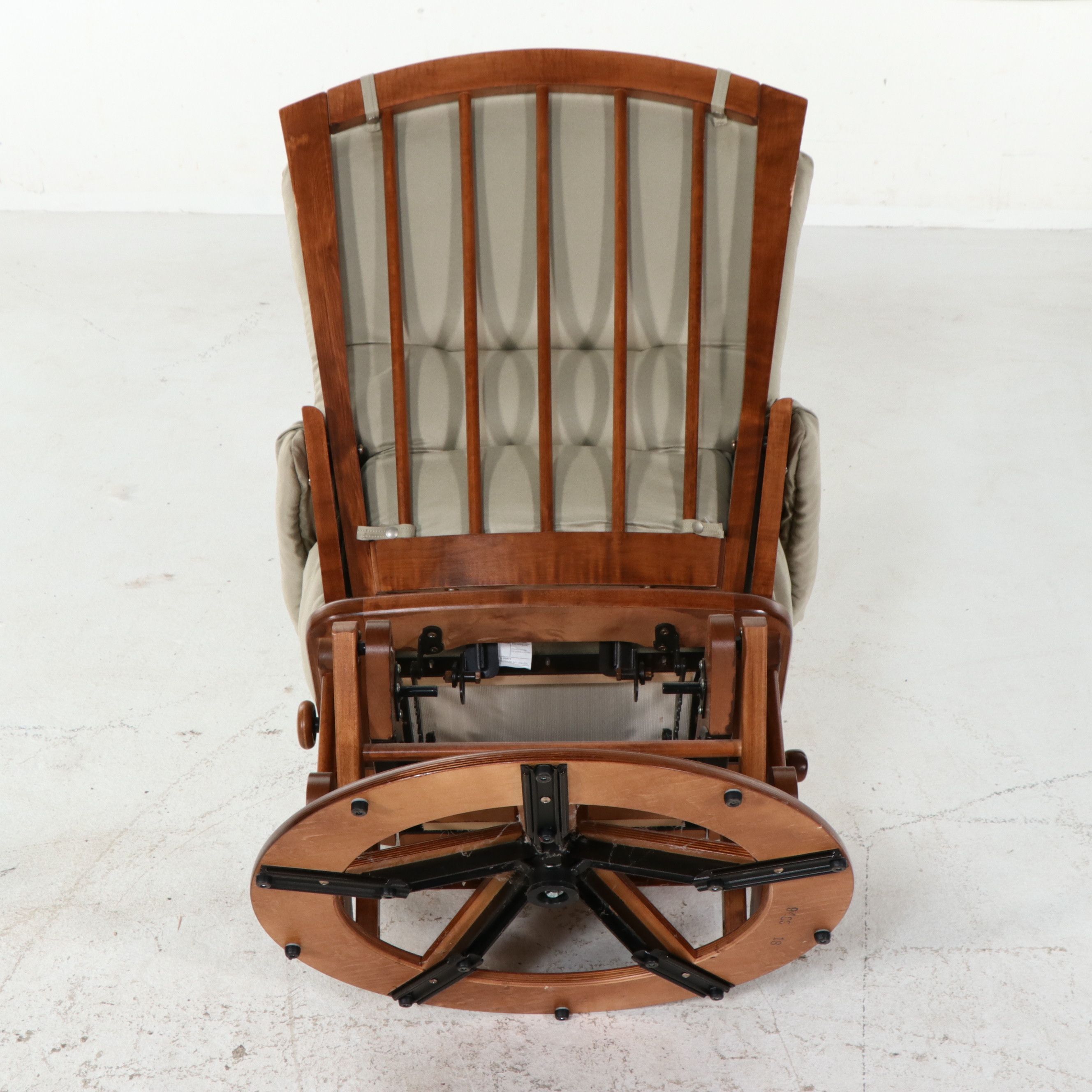 Dutailier Swivel Glider and Ottoman Set, 21st Century