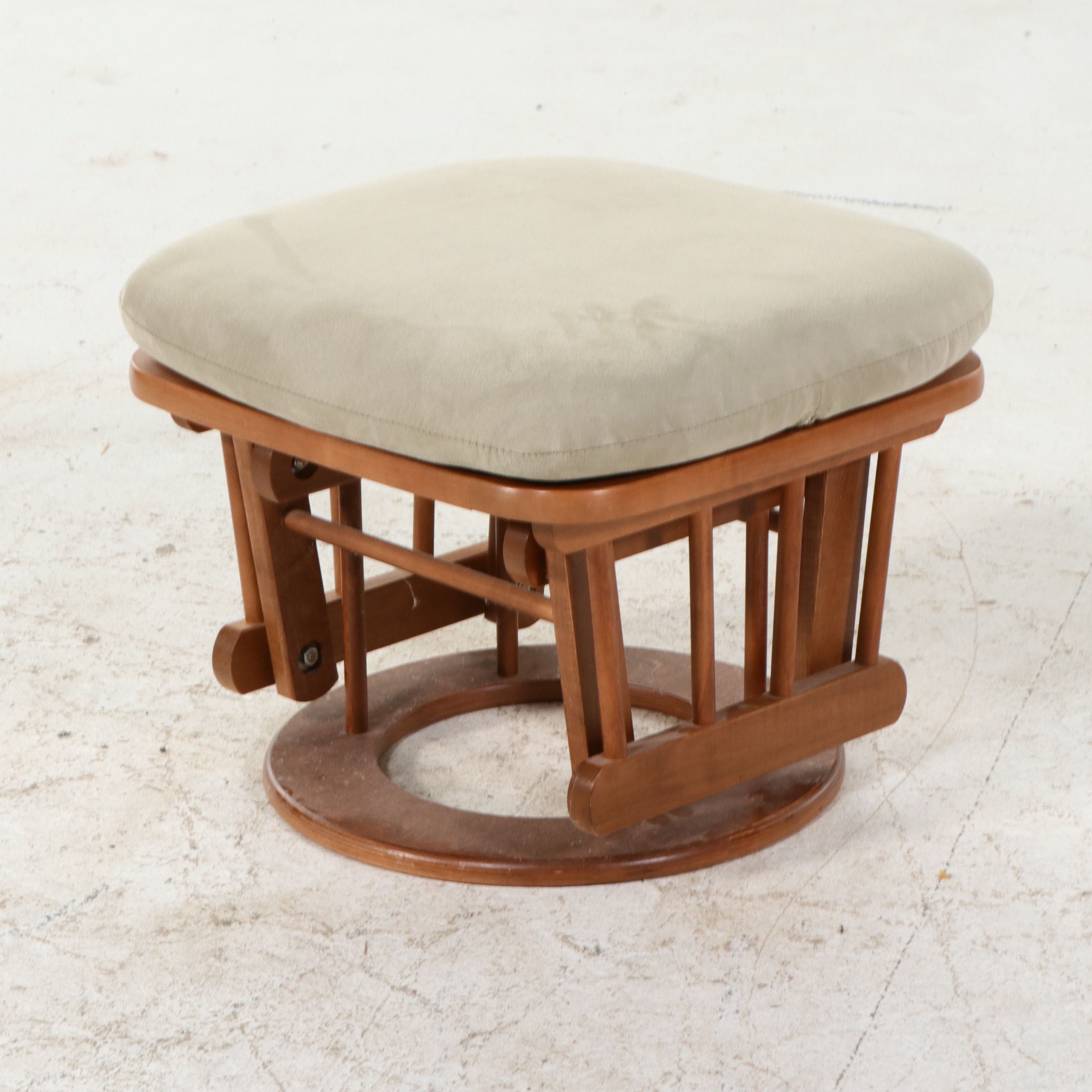 Dutailier Swivel Glider and Ottoman Set, 21st Century