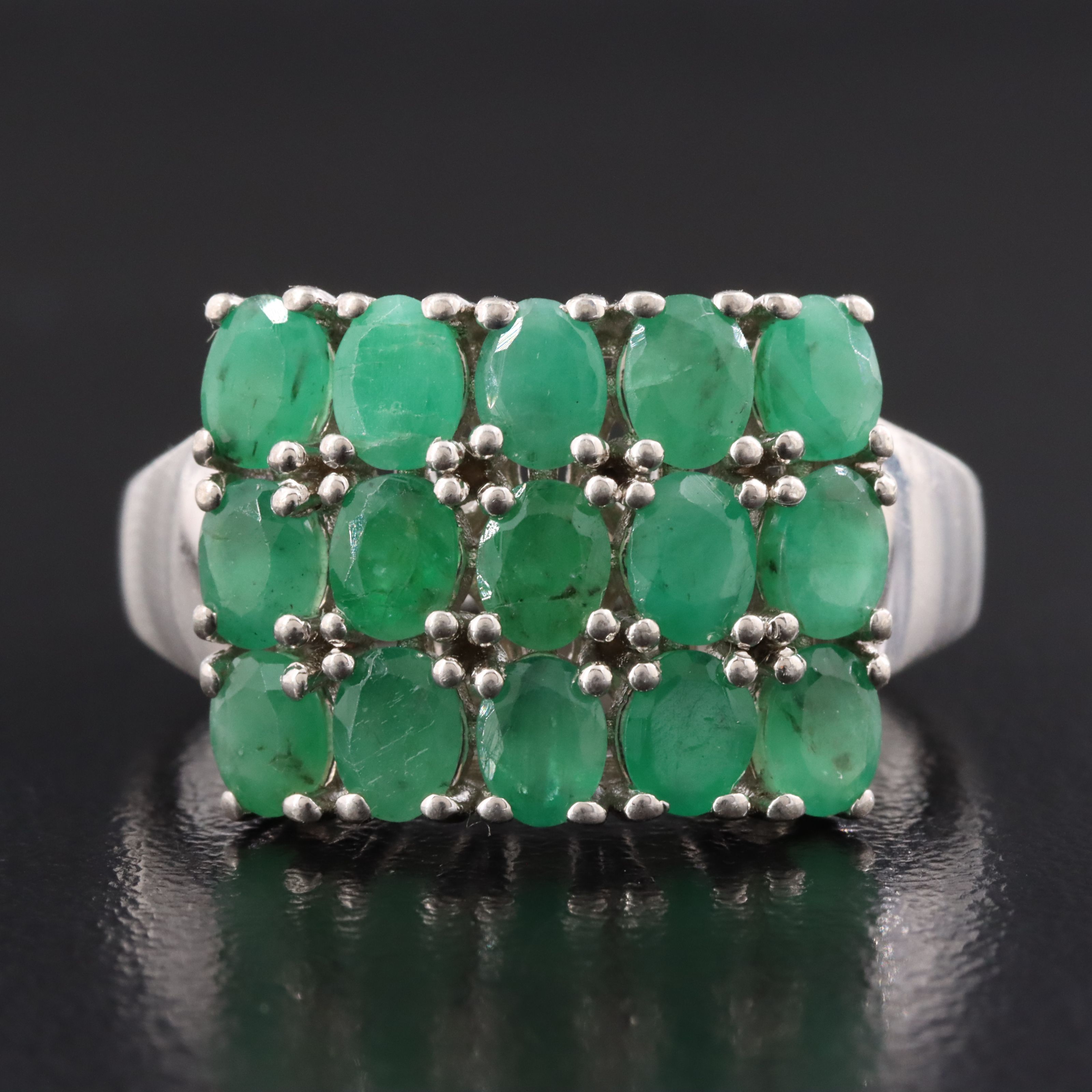 Sterling Emerald Ring